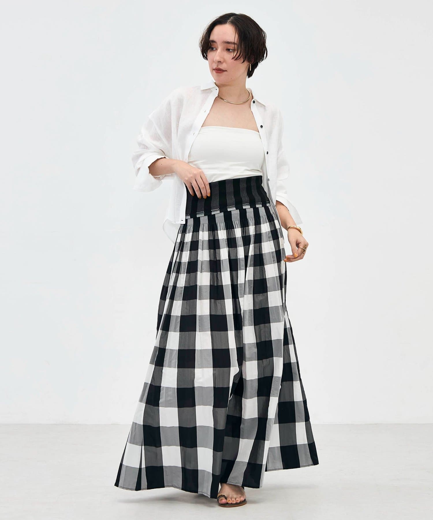 NOLLEY'S(ノーリーズ) 【KIRYU】ウォッシャブルシャーリングギンガム2WAYワンピース