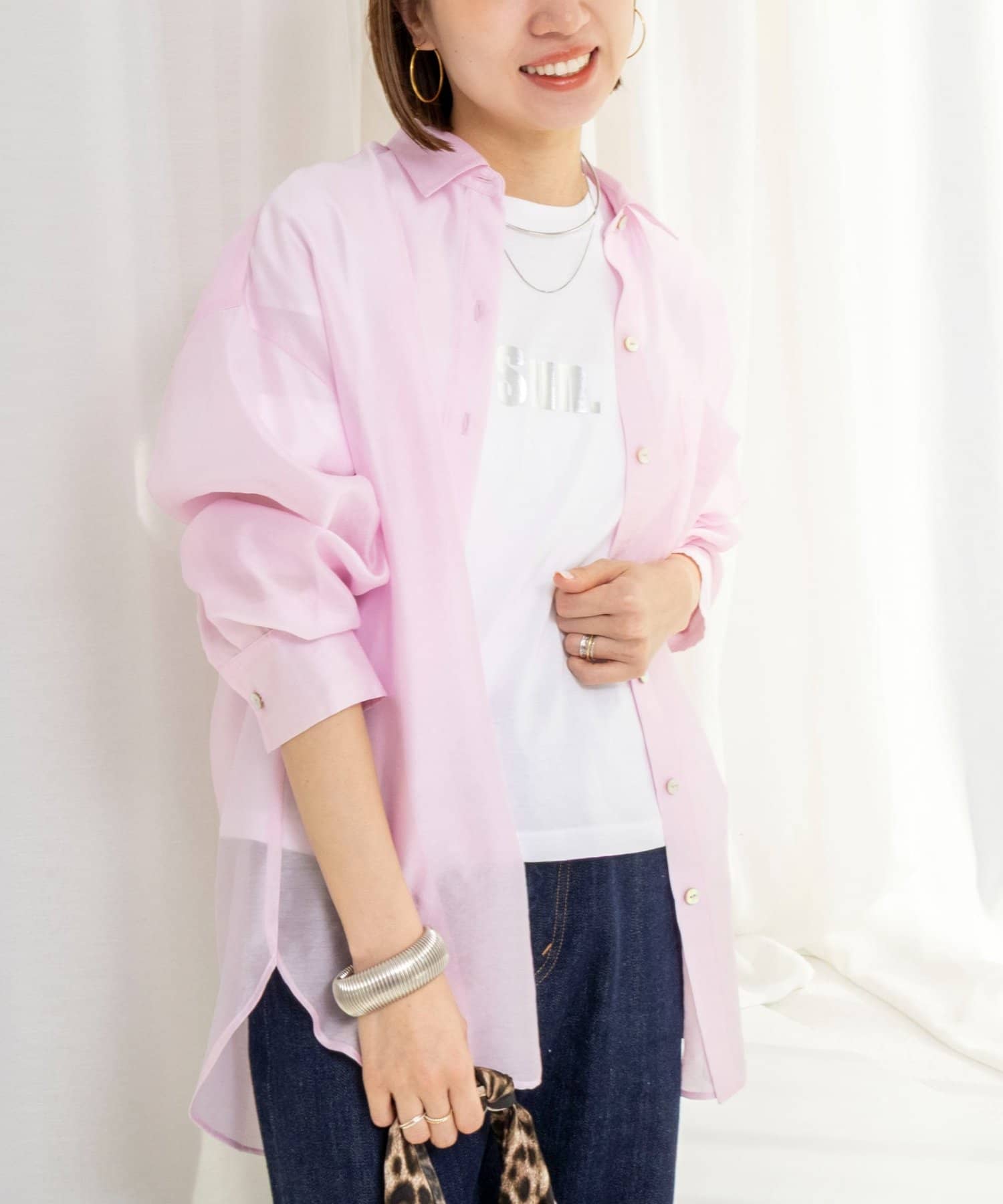 NOLLEY'S(ノーリーズ) ウォッシャブルセルロースシルクシアーシャツ