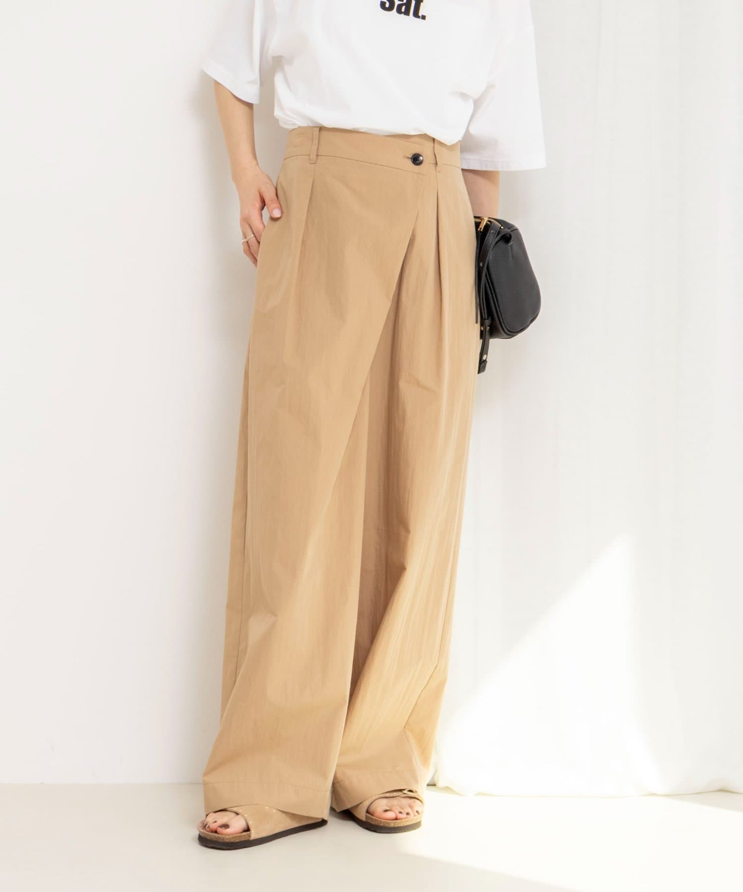 NOLLEY'S(ノーリーズ) 【一部WEB限定サイズ】ウォッシャブル撥水ワイドラップパンツ