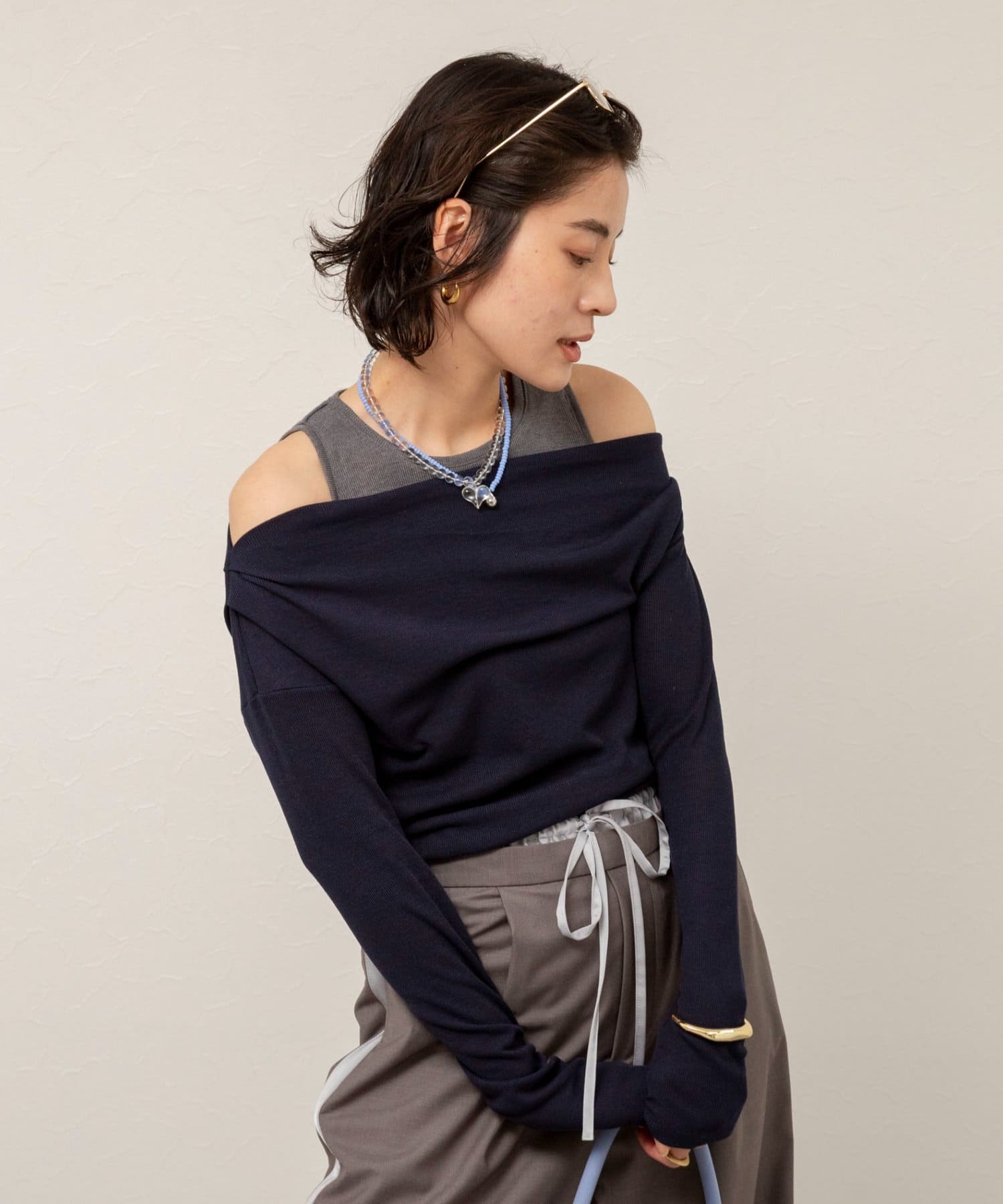 NOLLEY'S(ノーリーズ) 【MAQWEL/マクウェル】ウォッシャブルレイヤードドレープロンＴ