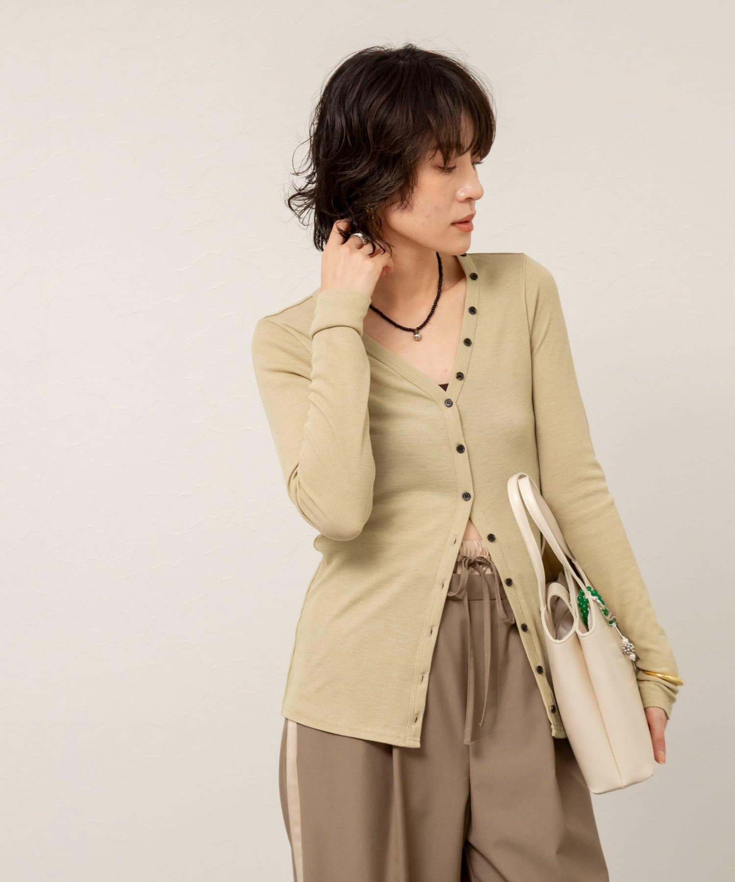 NOLLEY'S(ノーリーズ) 【MAQWEL/マクウェル】ウォッシャブルリブカーディガン