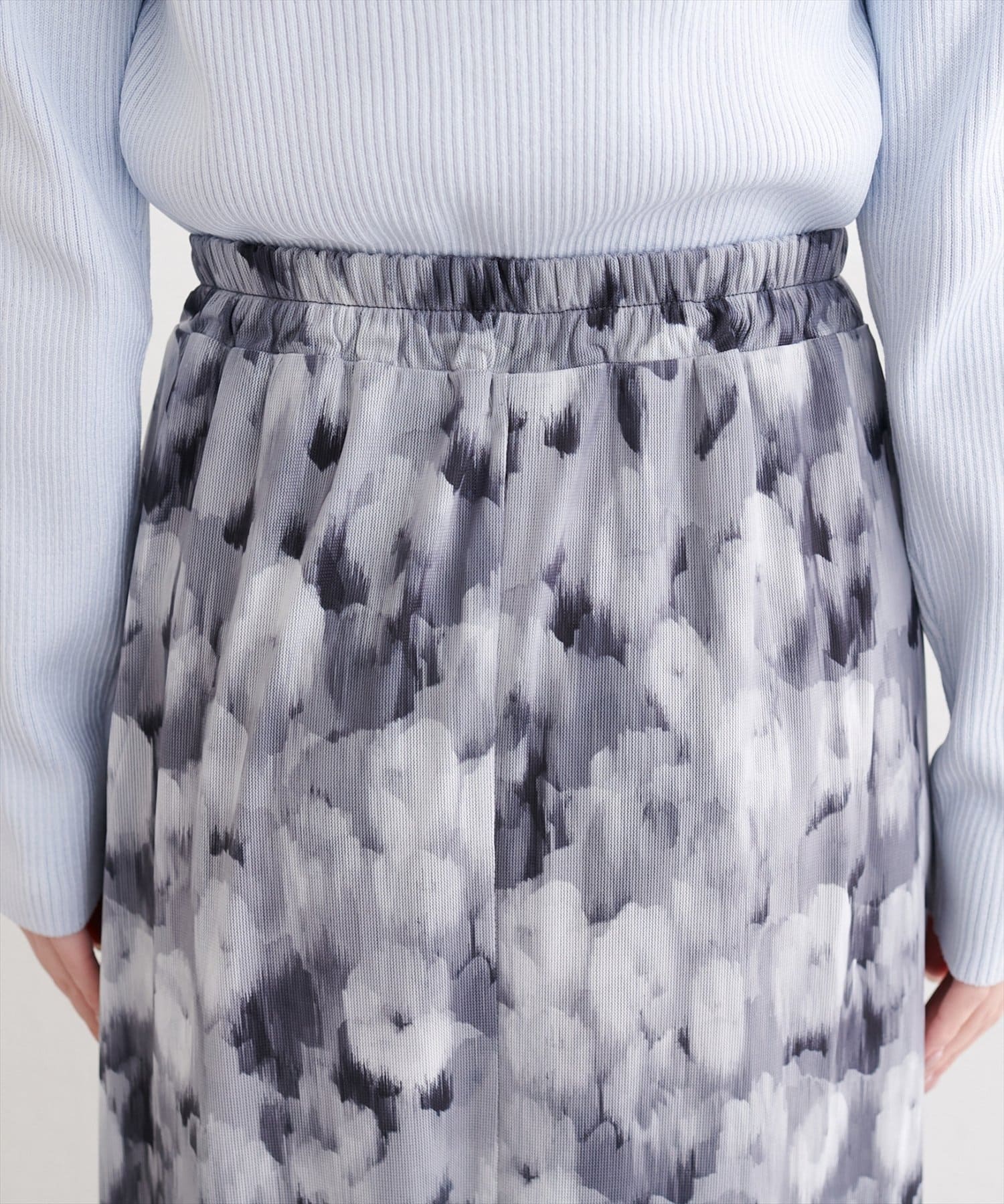 natural couture(ナチュラルクチュール) ニュアンス柄フレアスカート