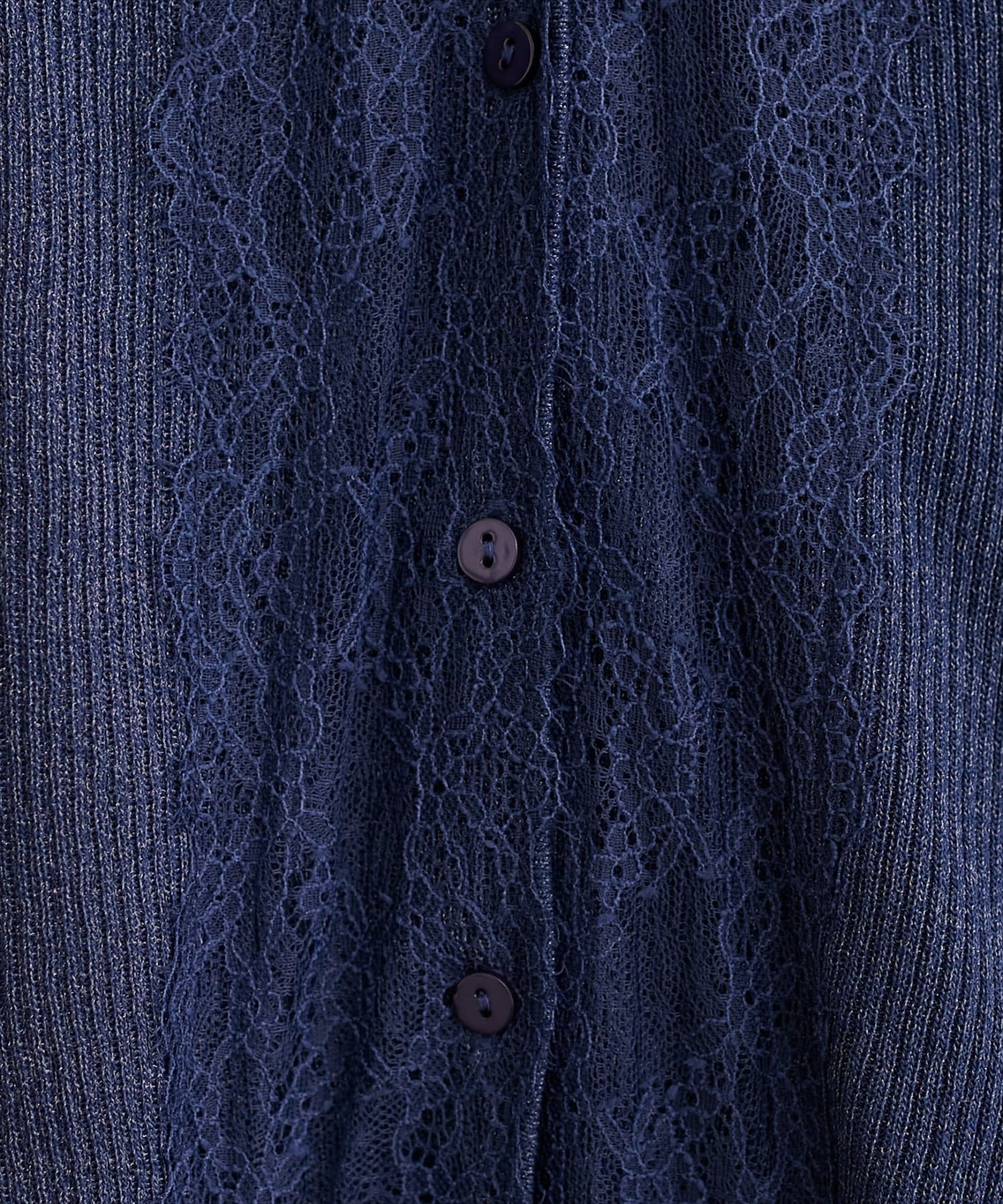 natural couture(ナチュラルクチュール) リバーレースVネックカーデ