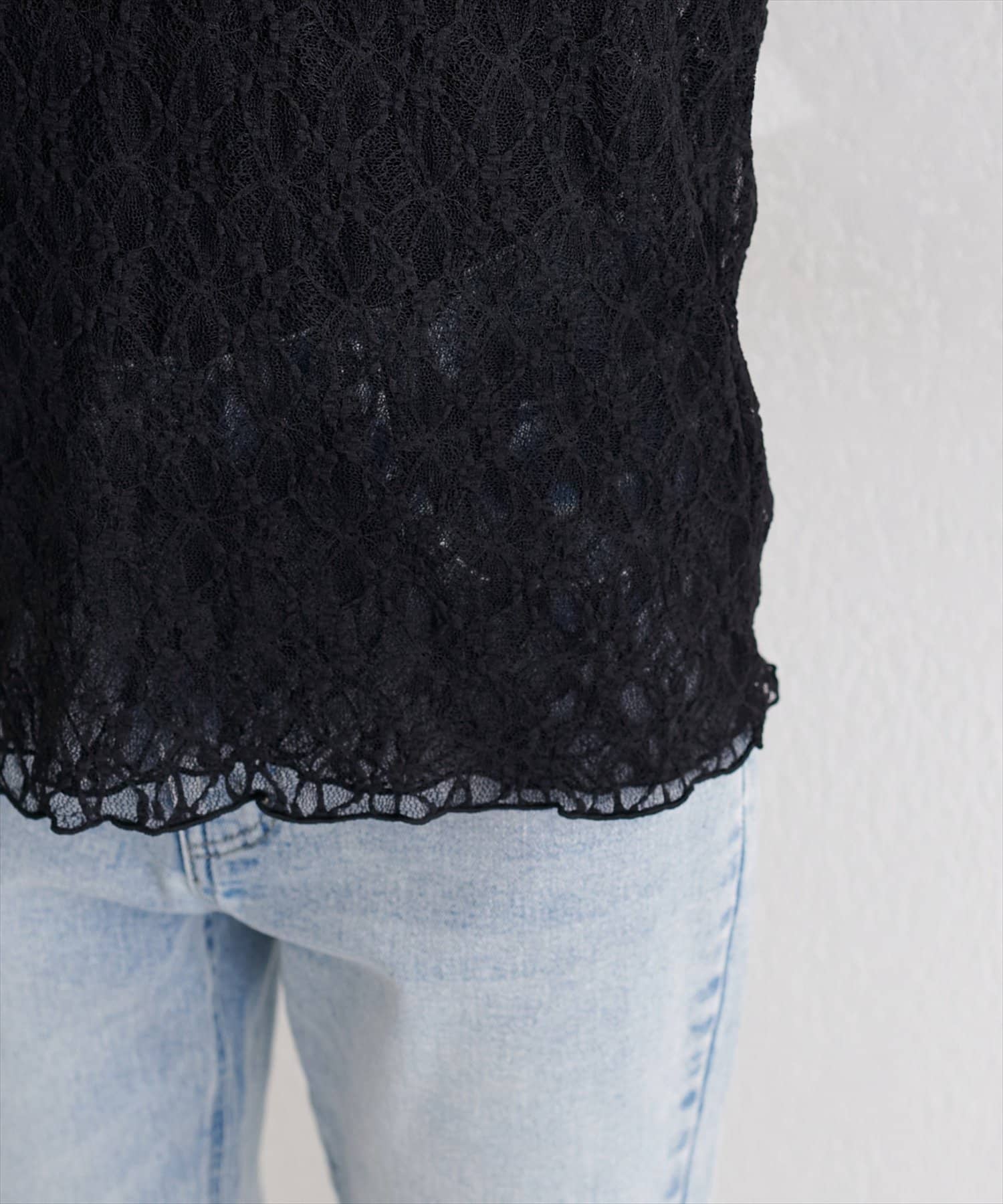 natural couture(ナチュラルクチュール) フレア袖リバーシブルレース