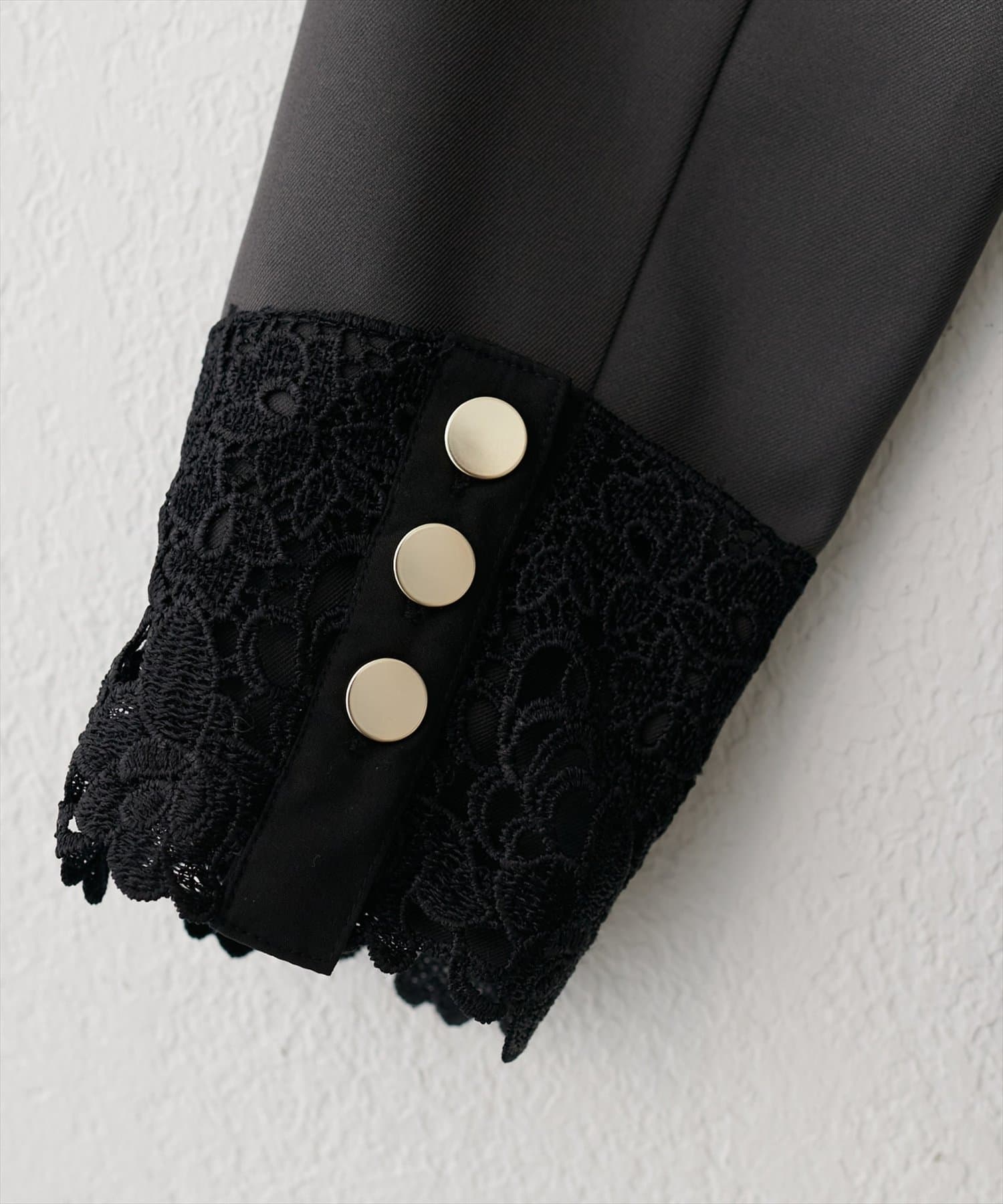 natural couture(ナチュラルクチュール) 袖口レース付きジャケット