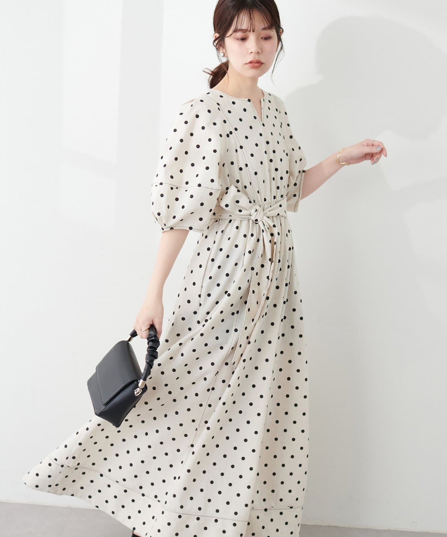 natural couture(ナチュラルクチュール) ランタンスリーブワンピース