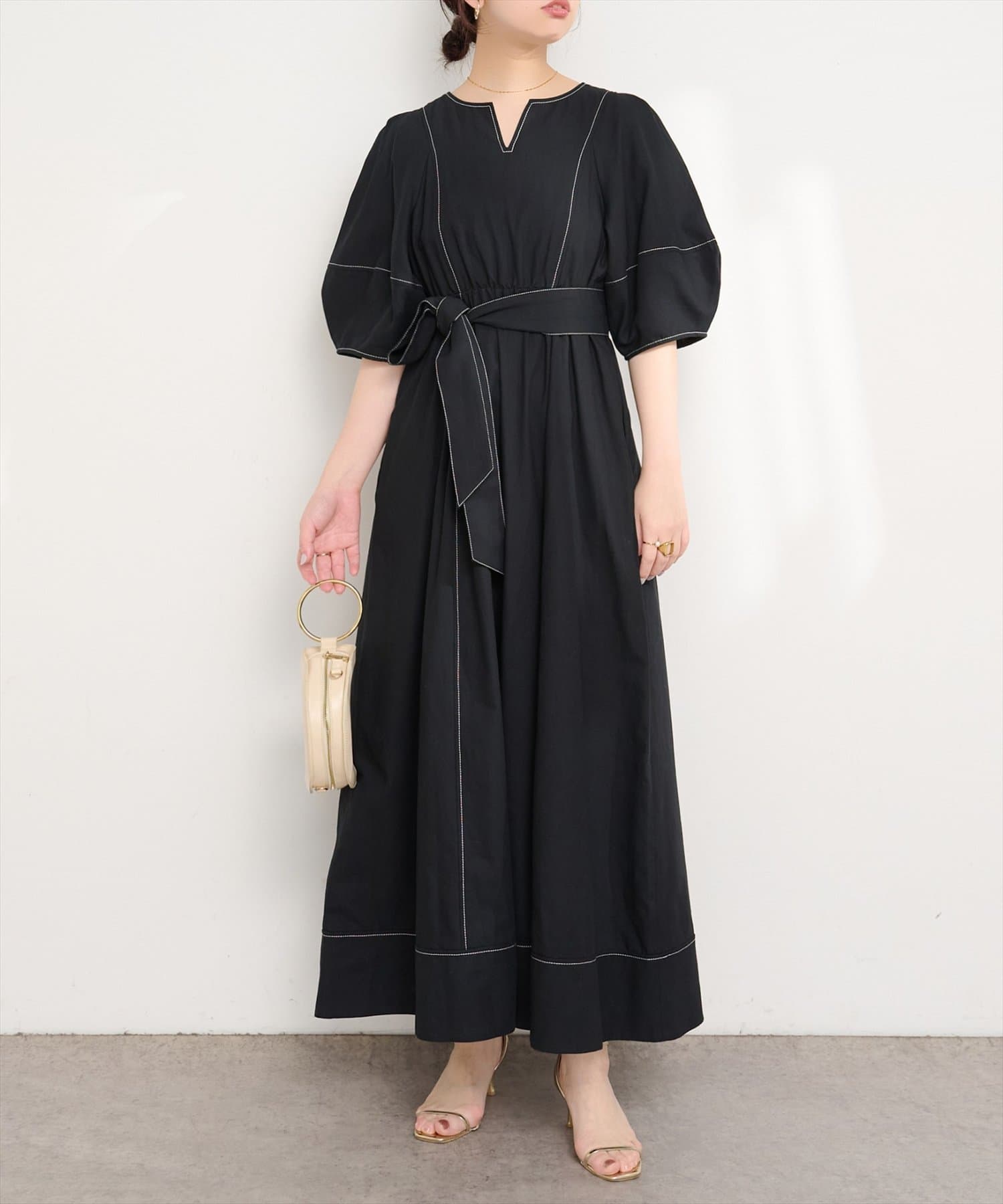 natural couture(ナチュラルクチュール) 【累計販売数3万枚突破】【全骨格優勝】ランタンスリーブワンピース