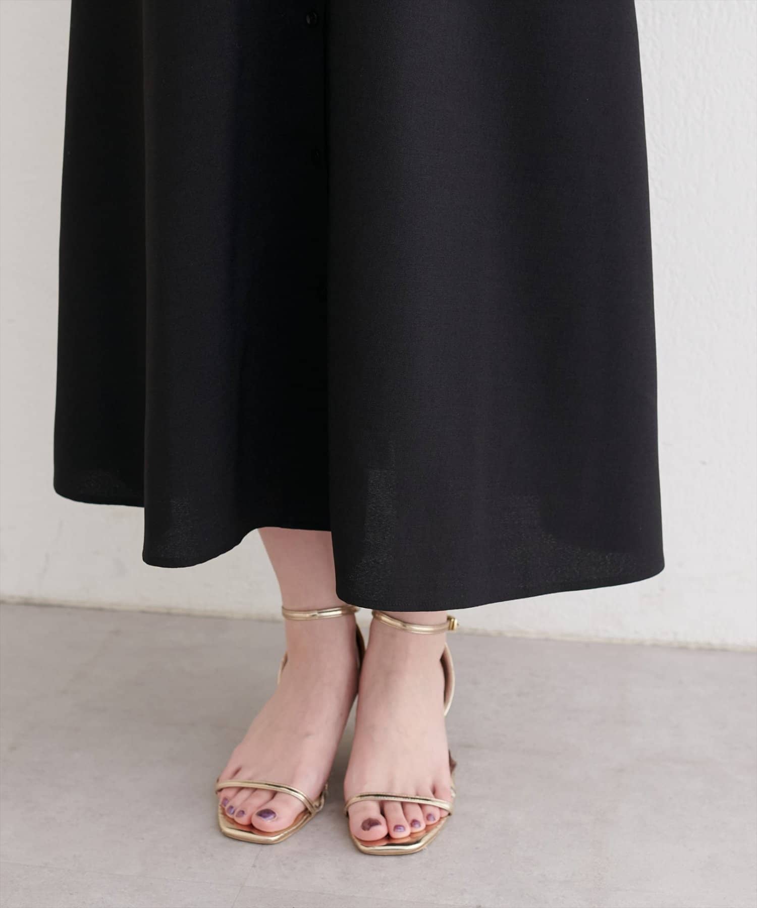 natural couture(ナチュラルクチュール) フロントボタンベルト付きワンピース