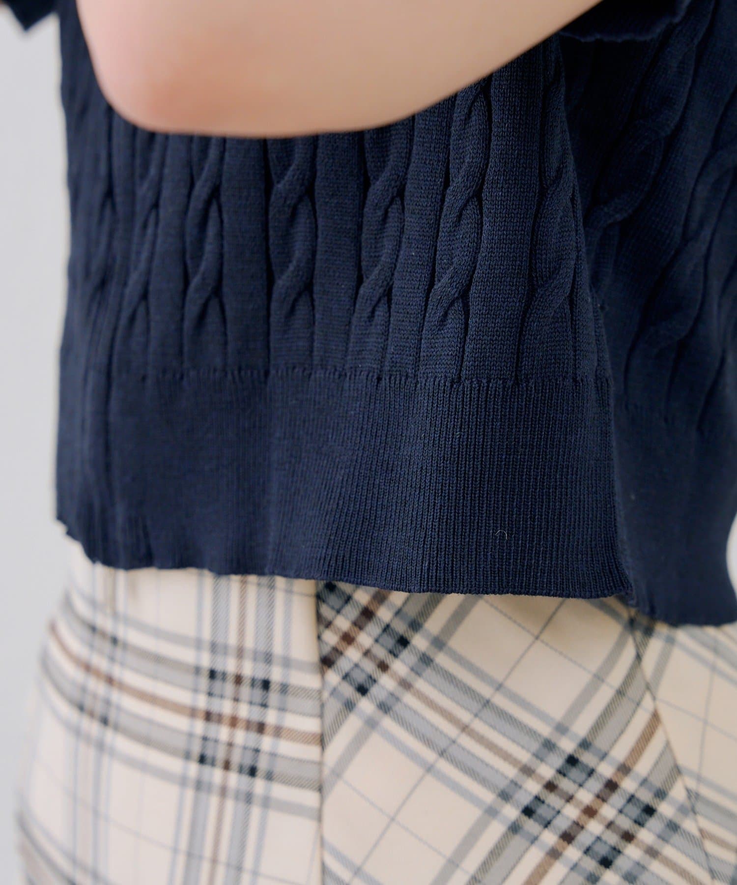 NICE CLAUP / OLIVE des OLIVE OUTLET(ナイスクラップ  / オリーブ デ オリーブ アウトレット) 【continuer】2枚衿WZIPカーディガン