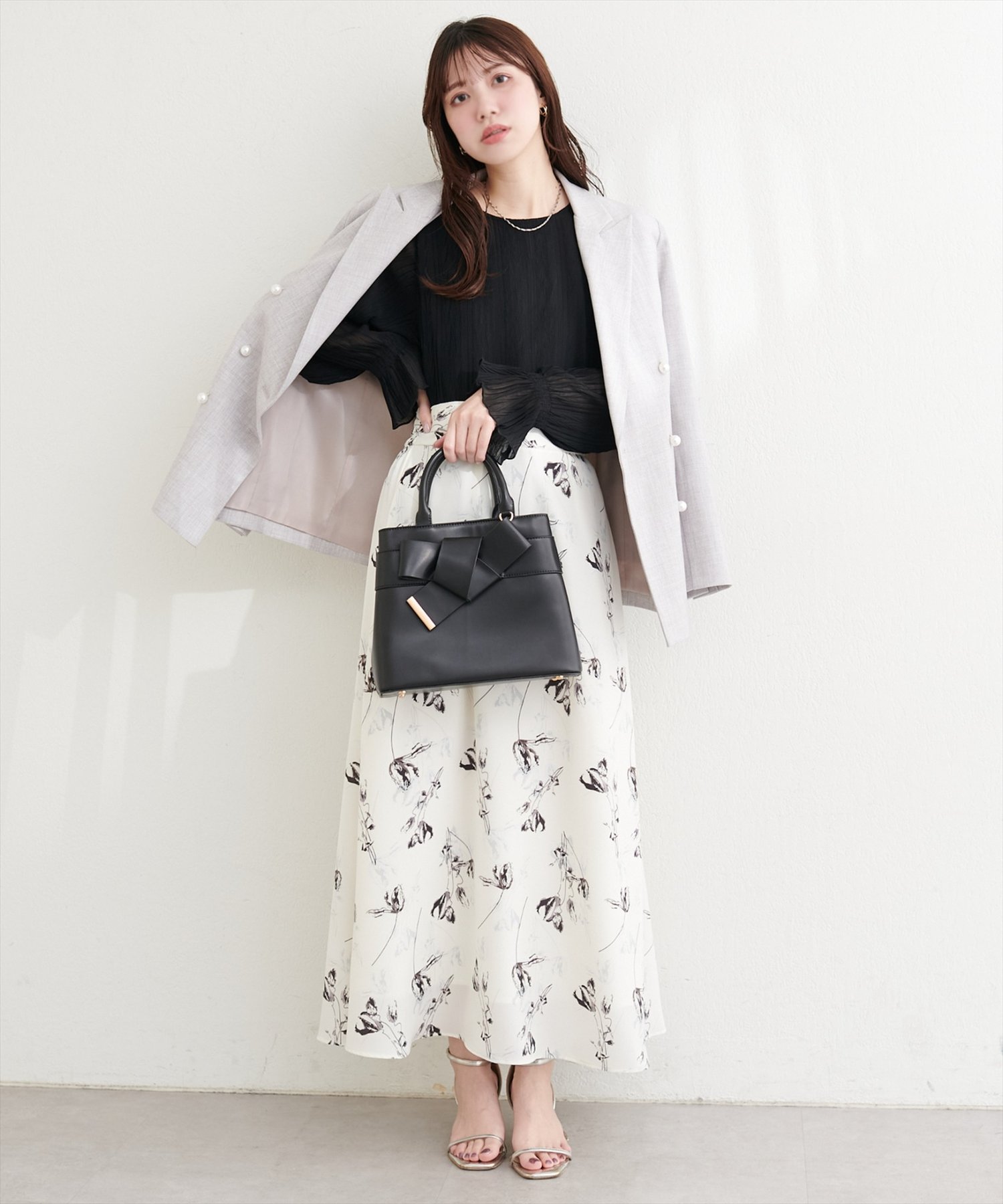 natural couture(ナチュラルクチュール) キャンディスリーブプリーツブラウス