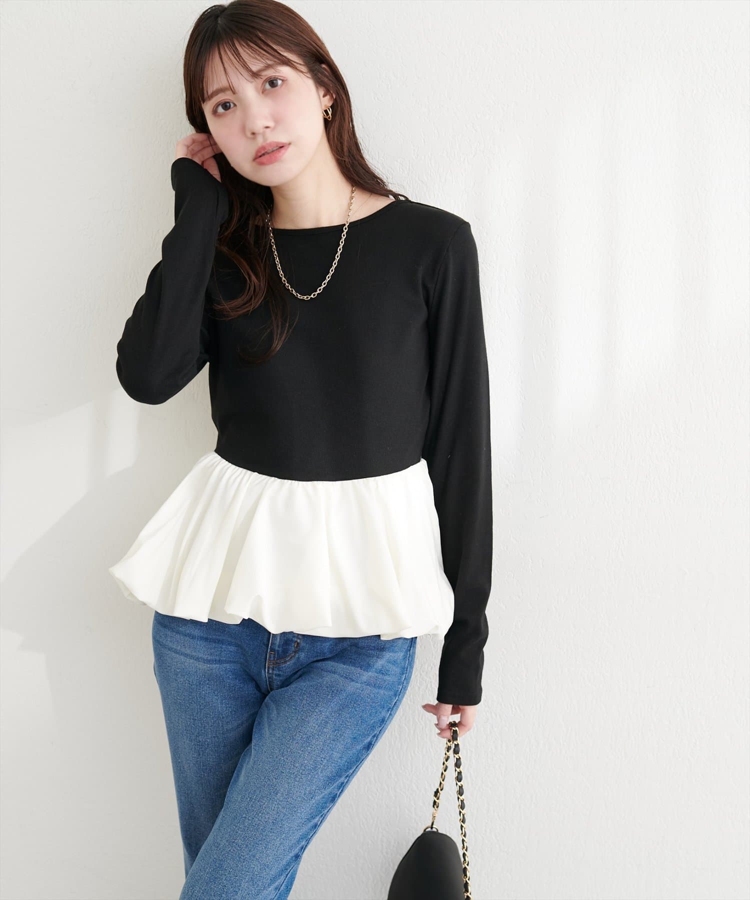 natural couture(ナチュラルクチュール) バルーンリブプルオーバー