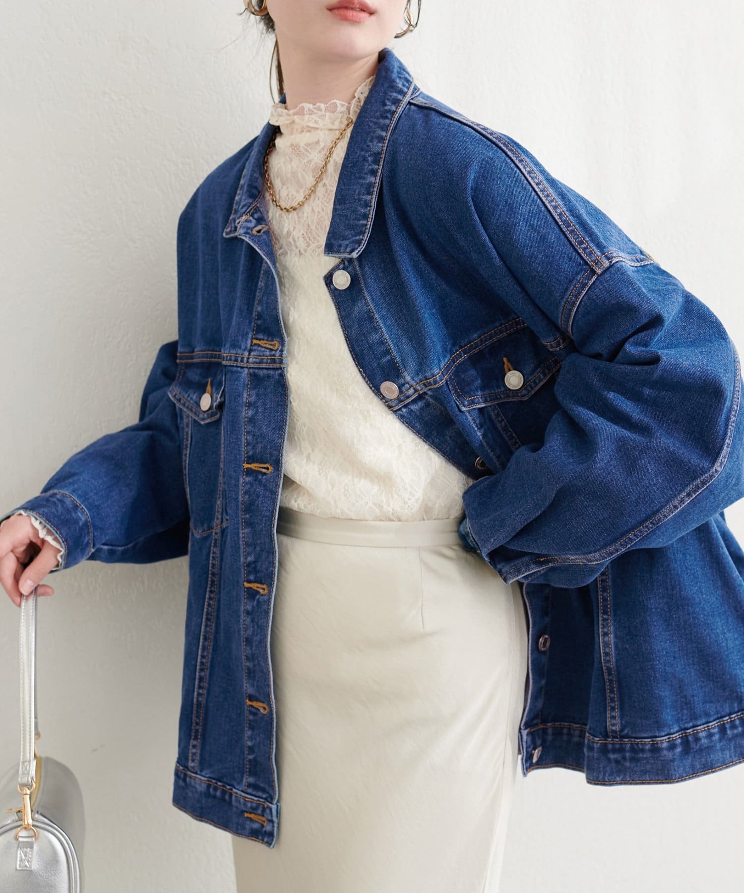 natural couture(ナチュラルクチュール) ビッグシルエットデニムジャケット