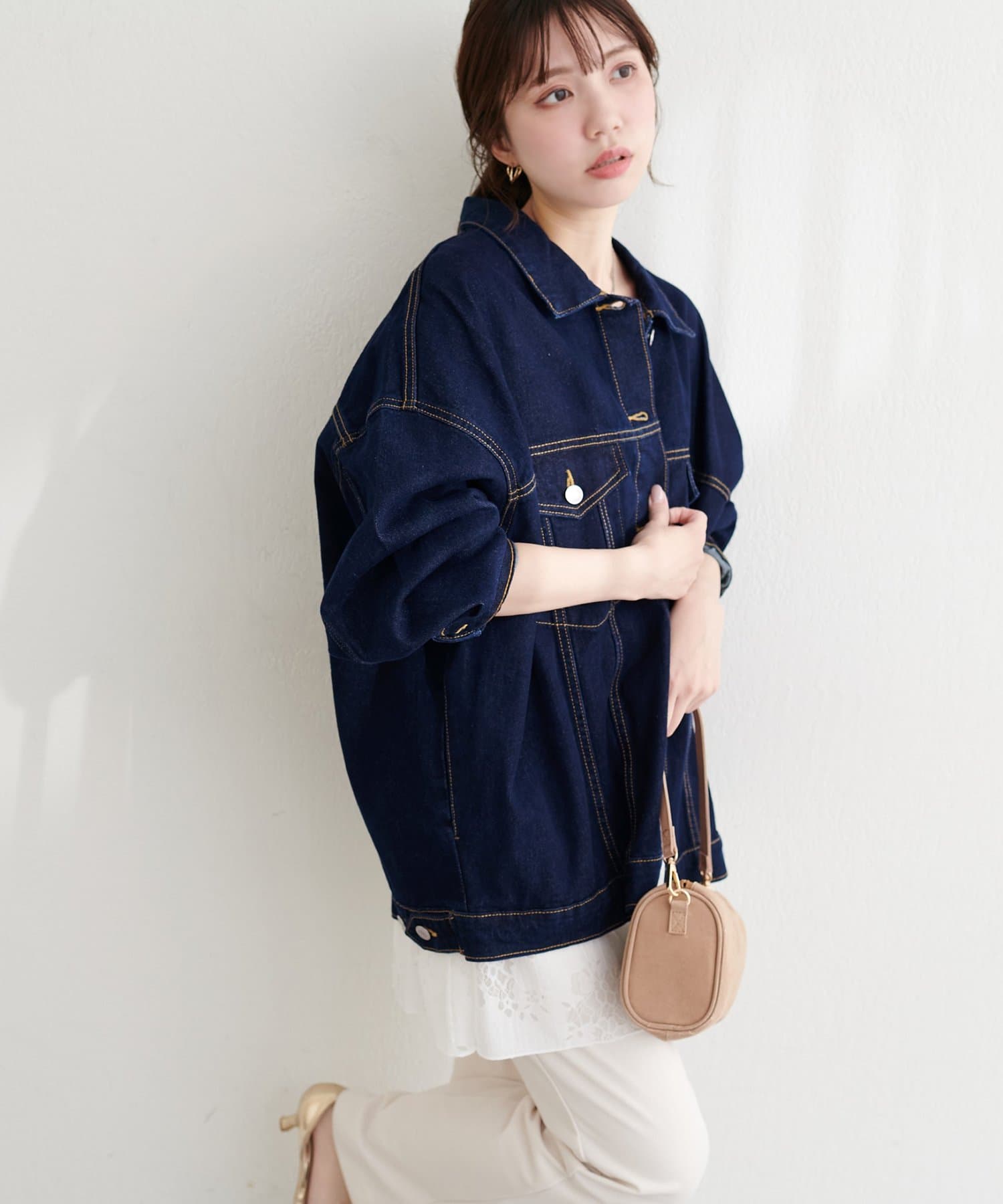 natural couture(ナチュラルクチュール) ビッグシルエットデニムジャケット