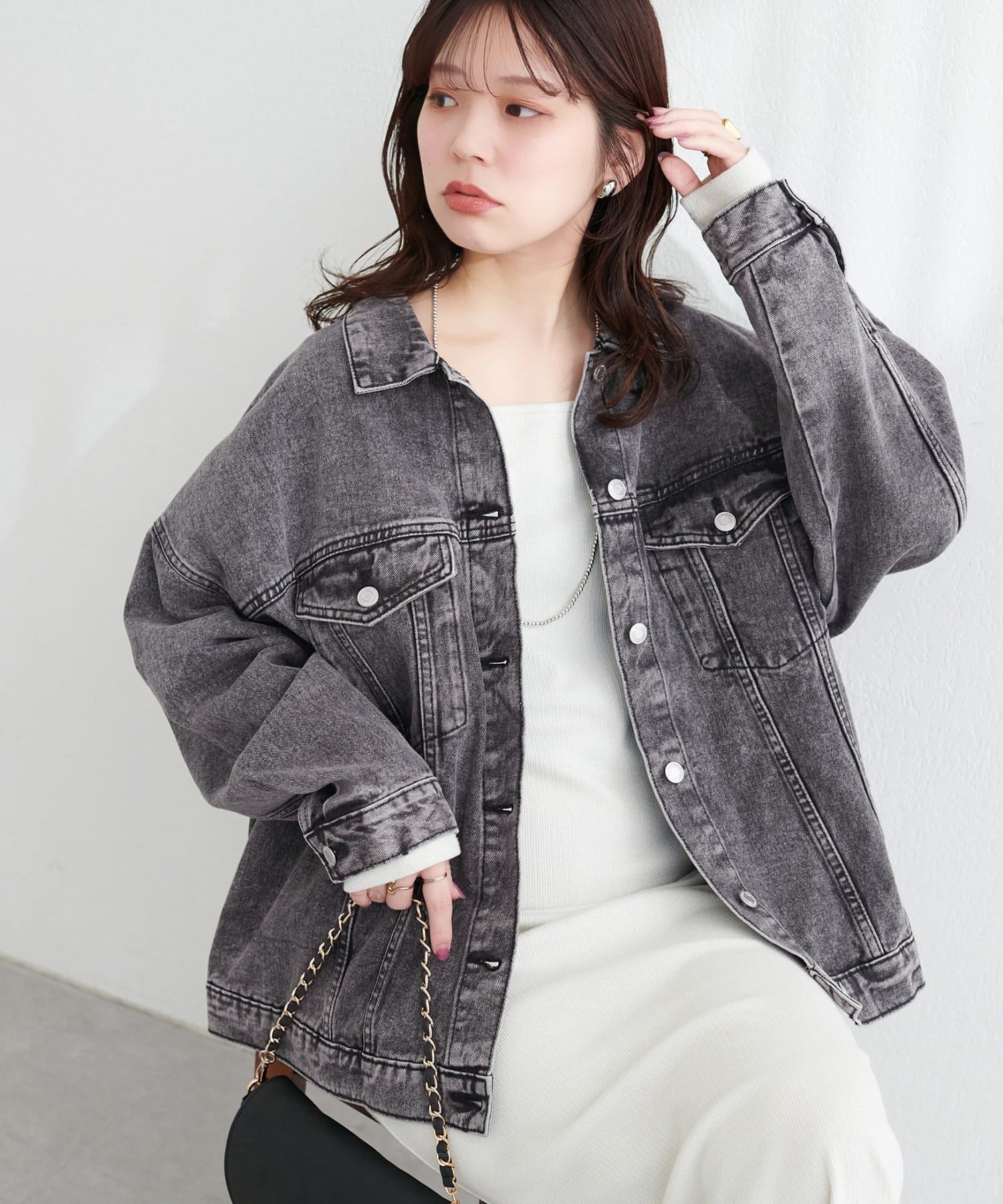 natural couture(ナチュラルクチュール) ビッグシルエットデニムジャケット