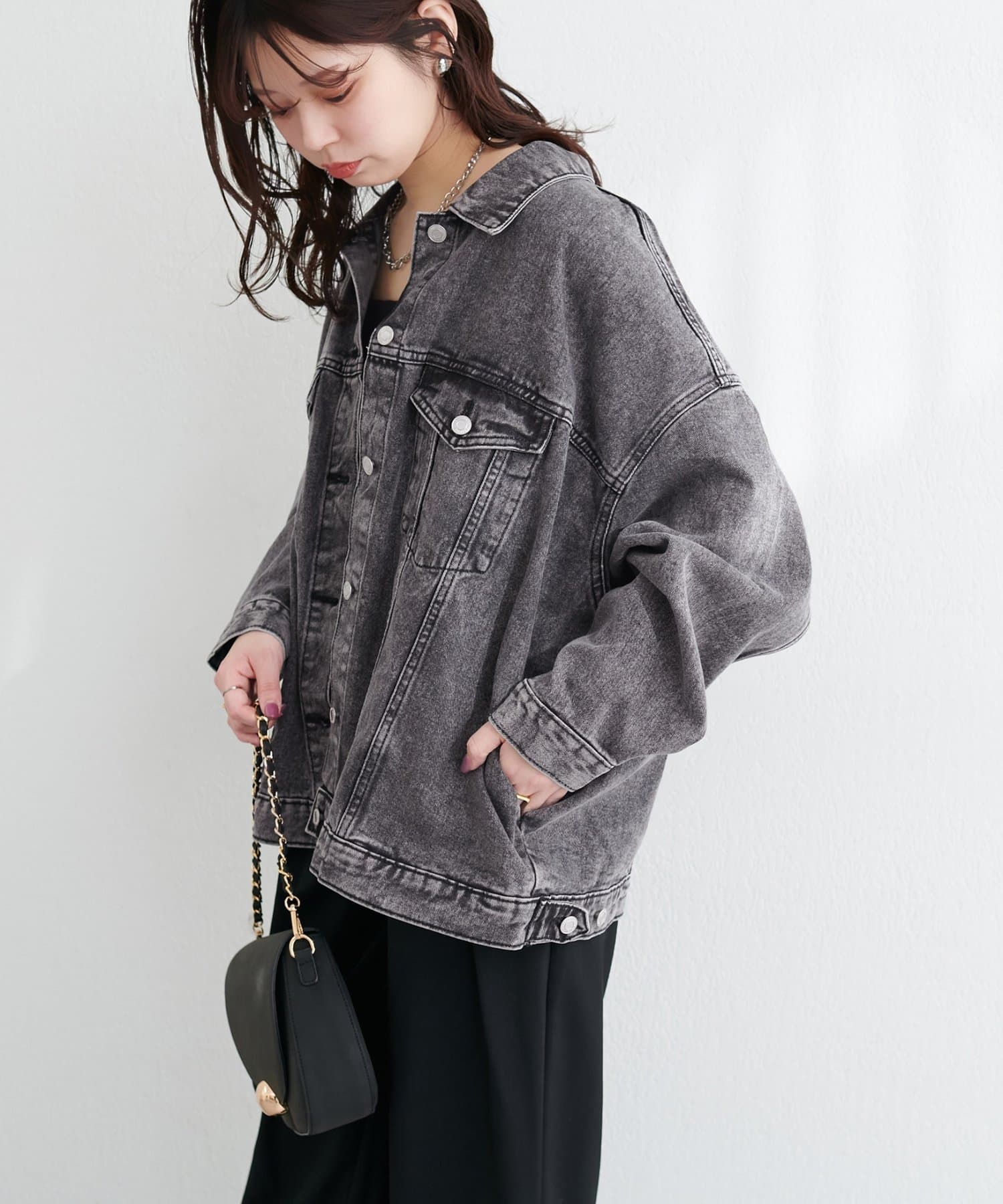 natural couture(ナチュラルクチュール) ビッグシルエットデニムジャケット