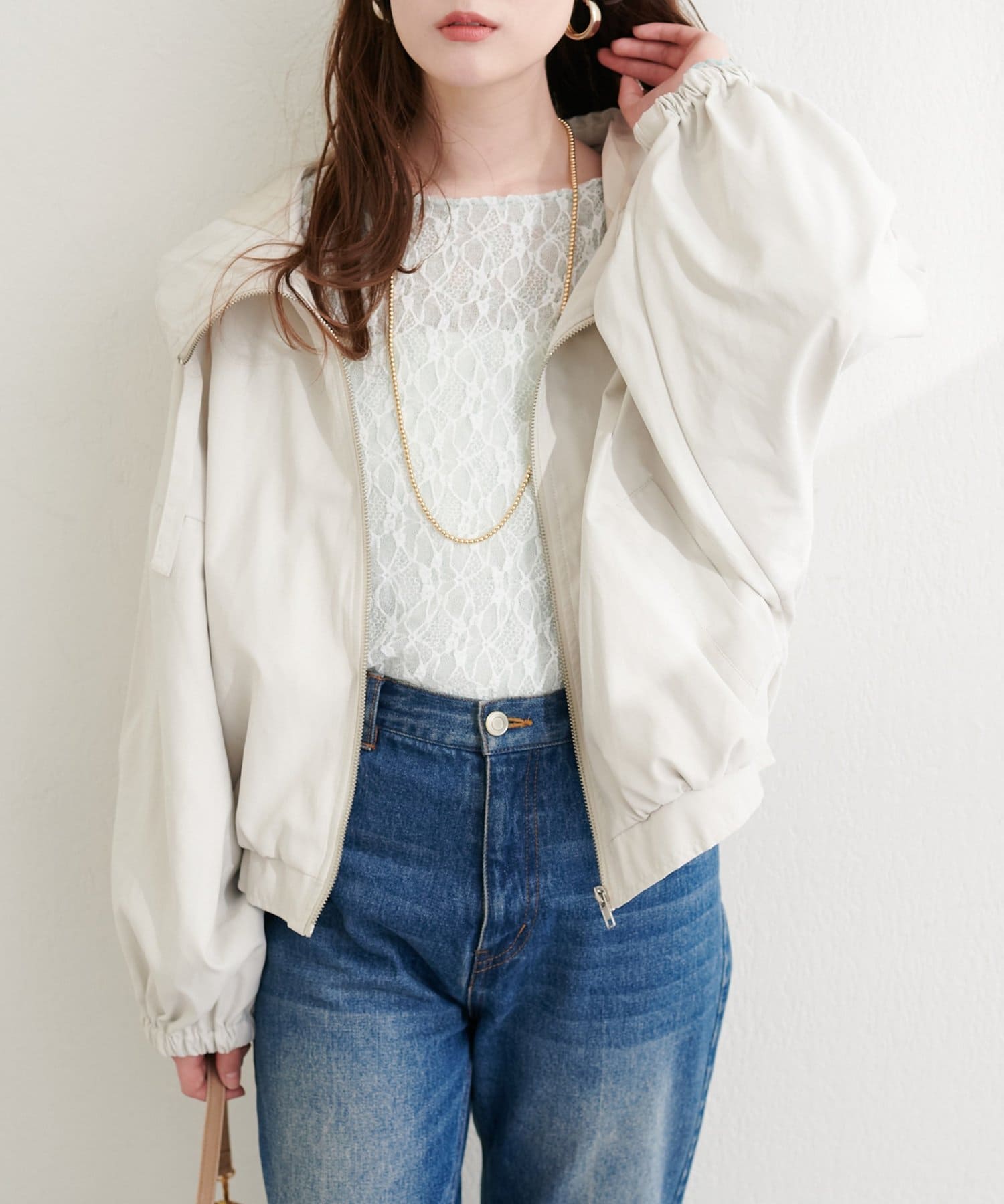 natural couture(ナチュラルクチュール) フード付きショートマンパ