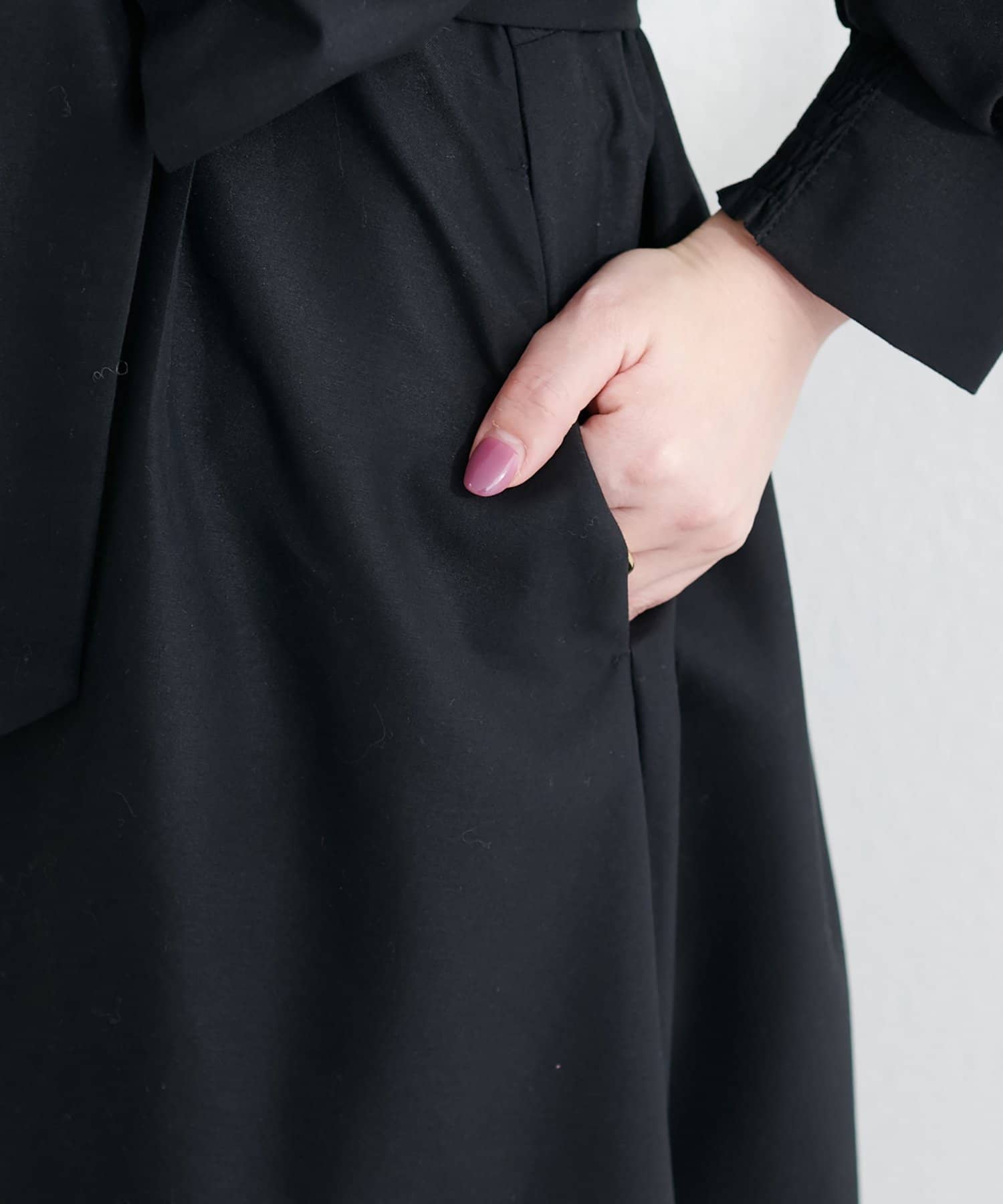 natural couture(ナチュラルクチュール) リボン付きカシュクールワンピース