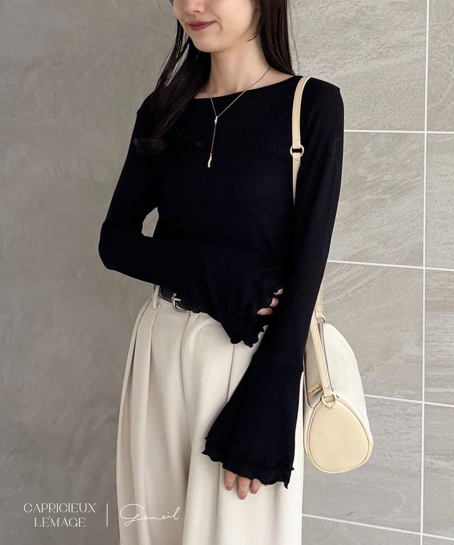 CAPRICIEUX LE'MAGE(カプリシュレマージュ) 【LE'MAGE×gemeilコラボ】ティアードスリーブロンT