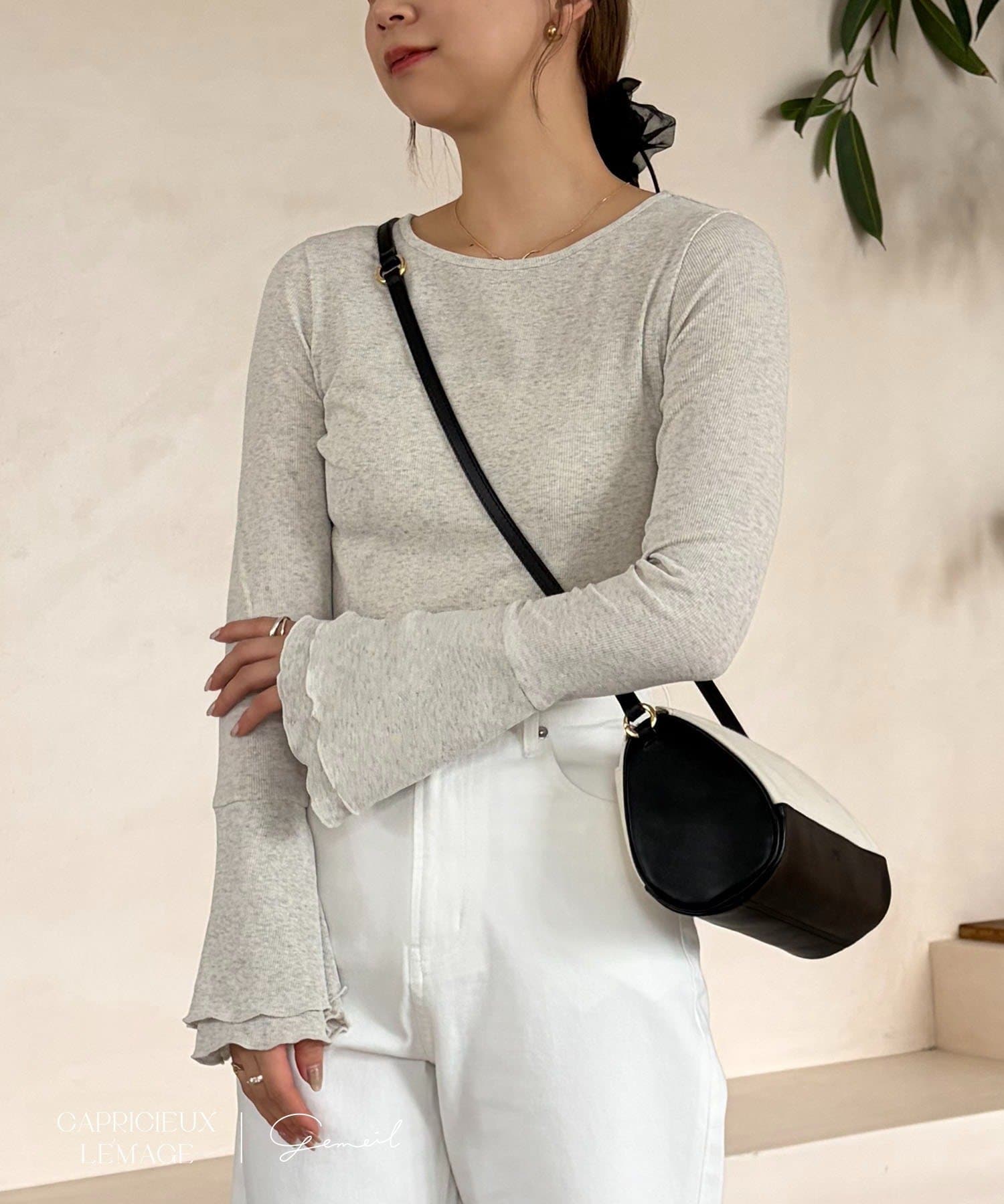 CAPRICIEUX LE'MAGE(カプリシュレマージュ) 【LE'MAGE×gemeilコラボ】ティアードスリーブロンT