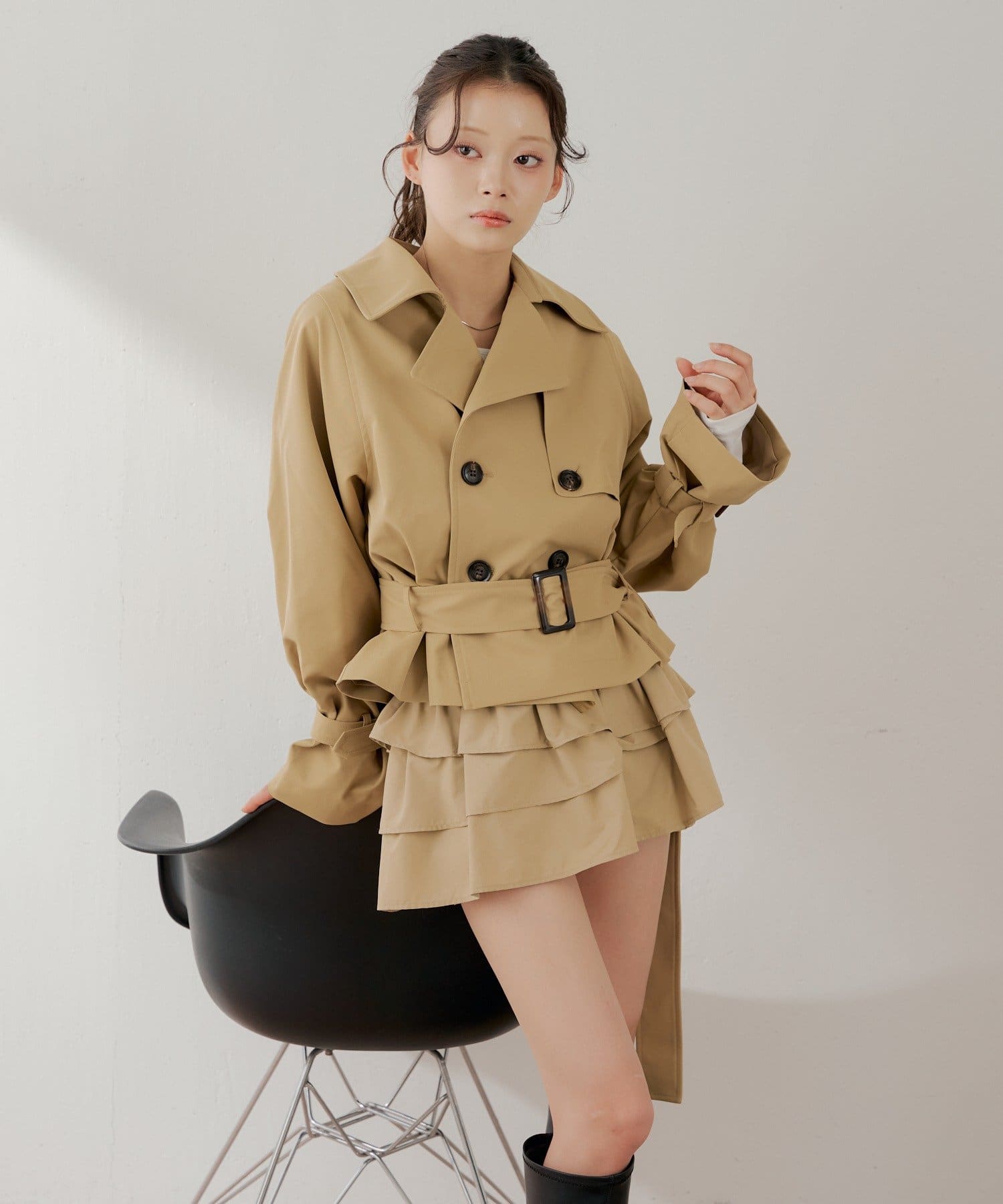 Chico(チコ) 【3/12(木) 0:00～予約開始】ショートフレアトレンチコート