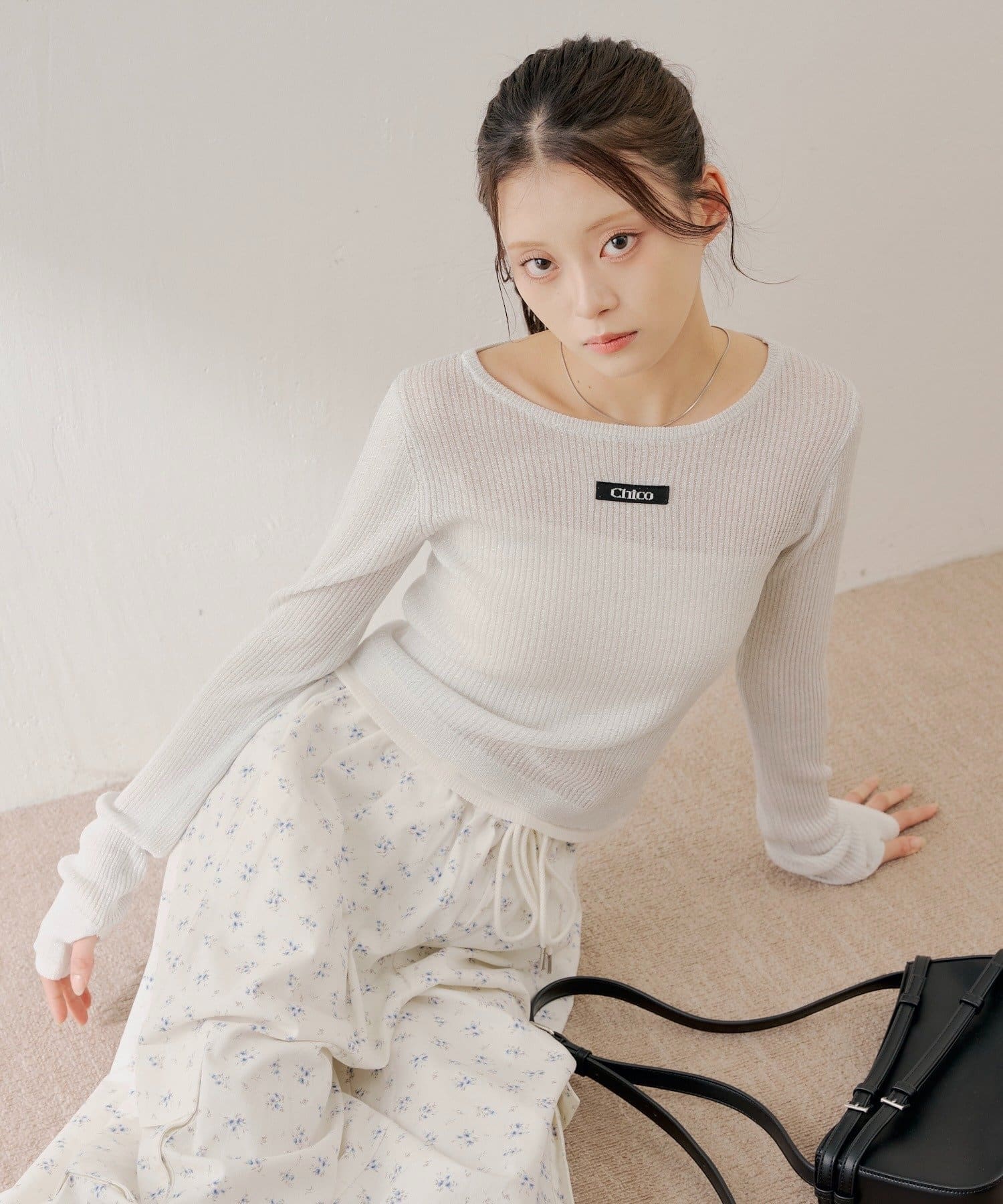 Chico(チコ) 【3/12(木) 0:00～予約開始】レイヤードシアーラメリブニット