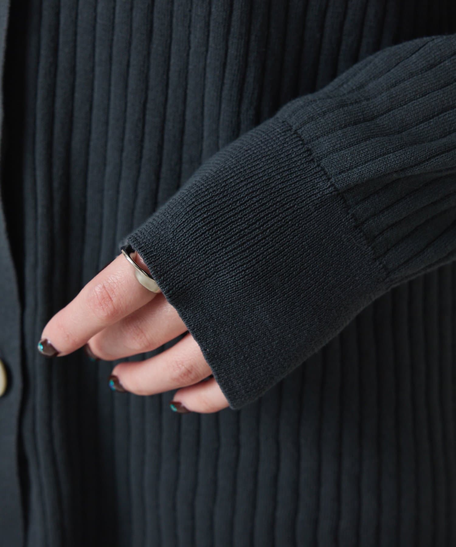 COLLAGE GALLARDAGALANTE(コラージュ ガリャルダガランテ) 【接触冷感】ドライコットンワイドリブカーディガン