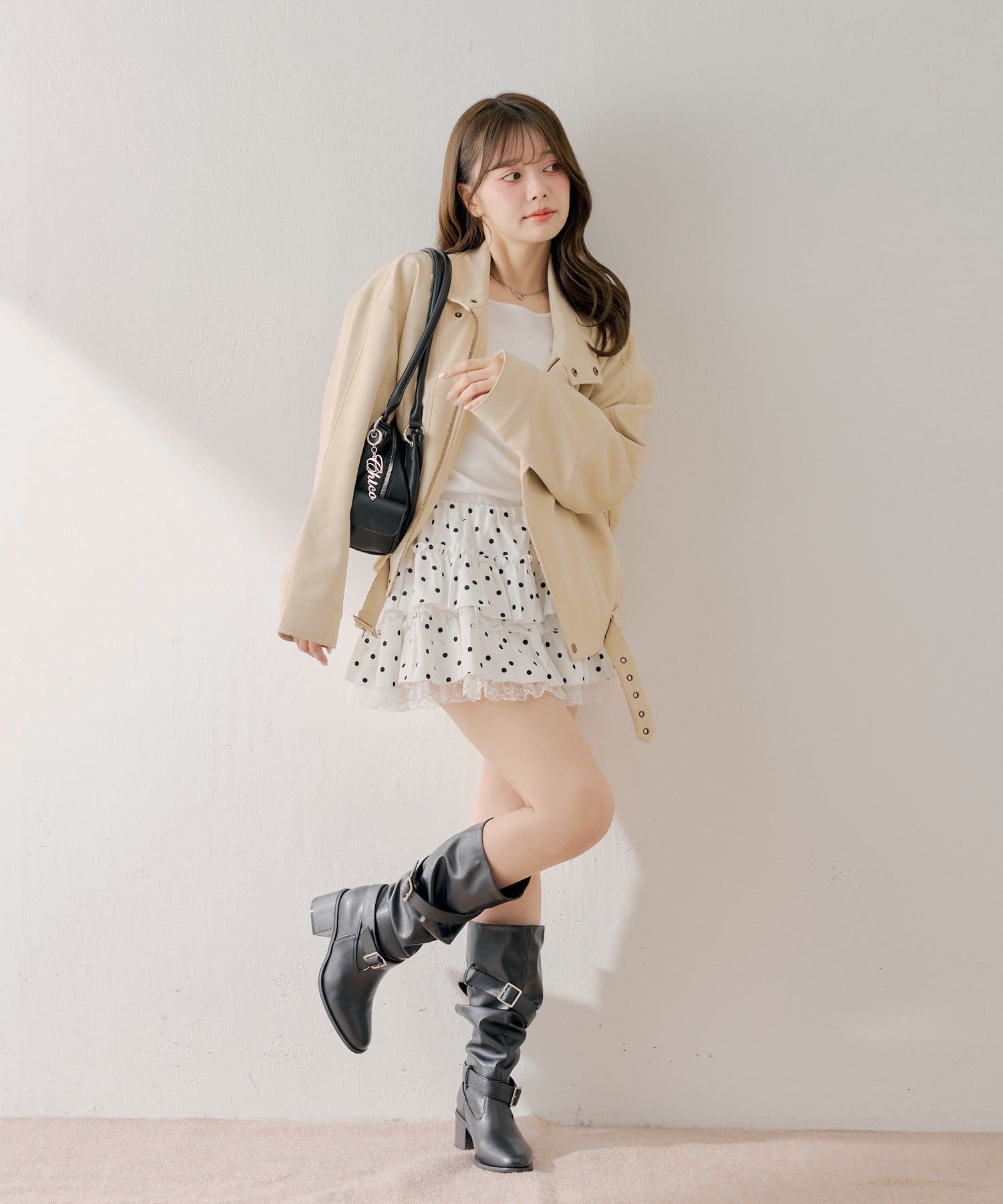 Chico(チコ) ローウエストティアードレースミニスカート