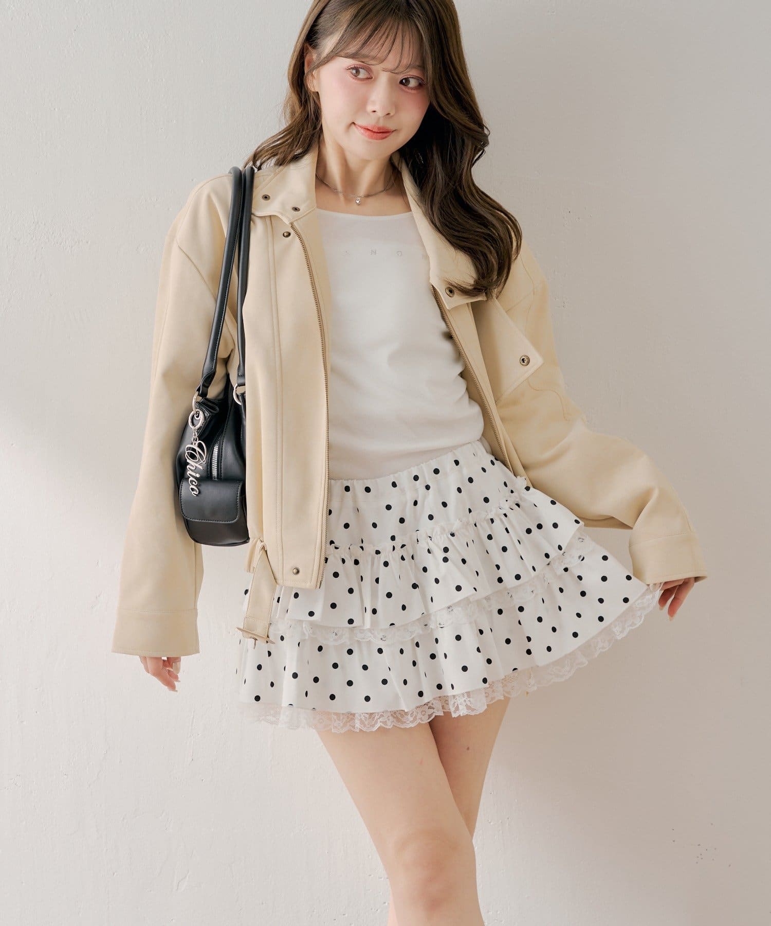 Chico(チコ) ローウエストティアードレースミニスカート