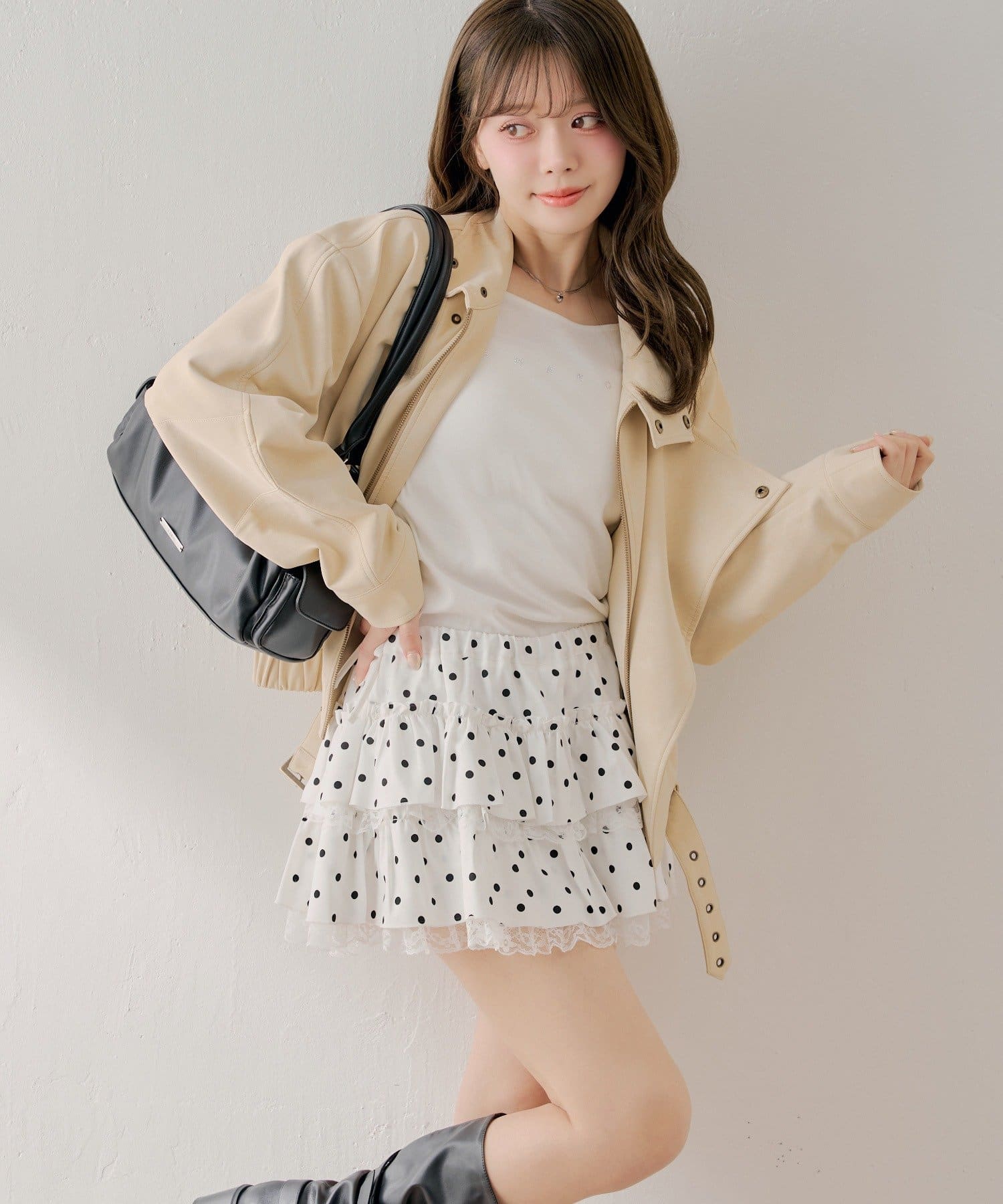 Chico(チコ) ローウエストティアードレースミニスカート