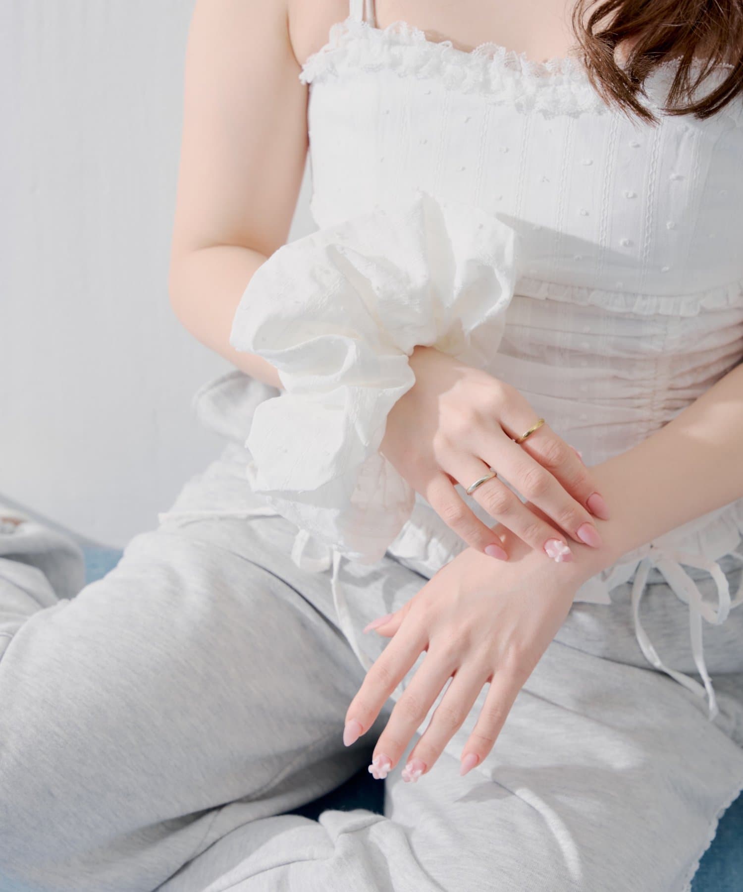 Chico(チコ) 【nago企画】ドロストノースリブラウス+シュシュセット