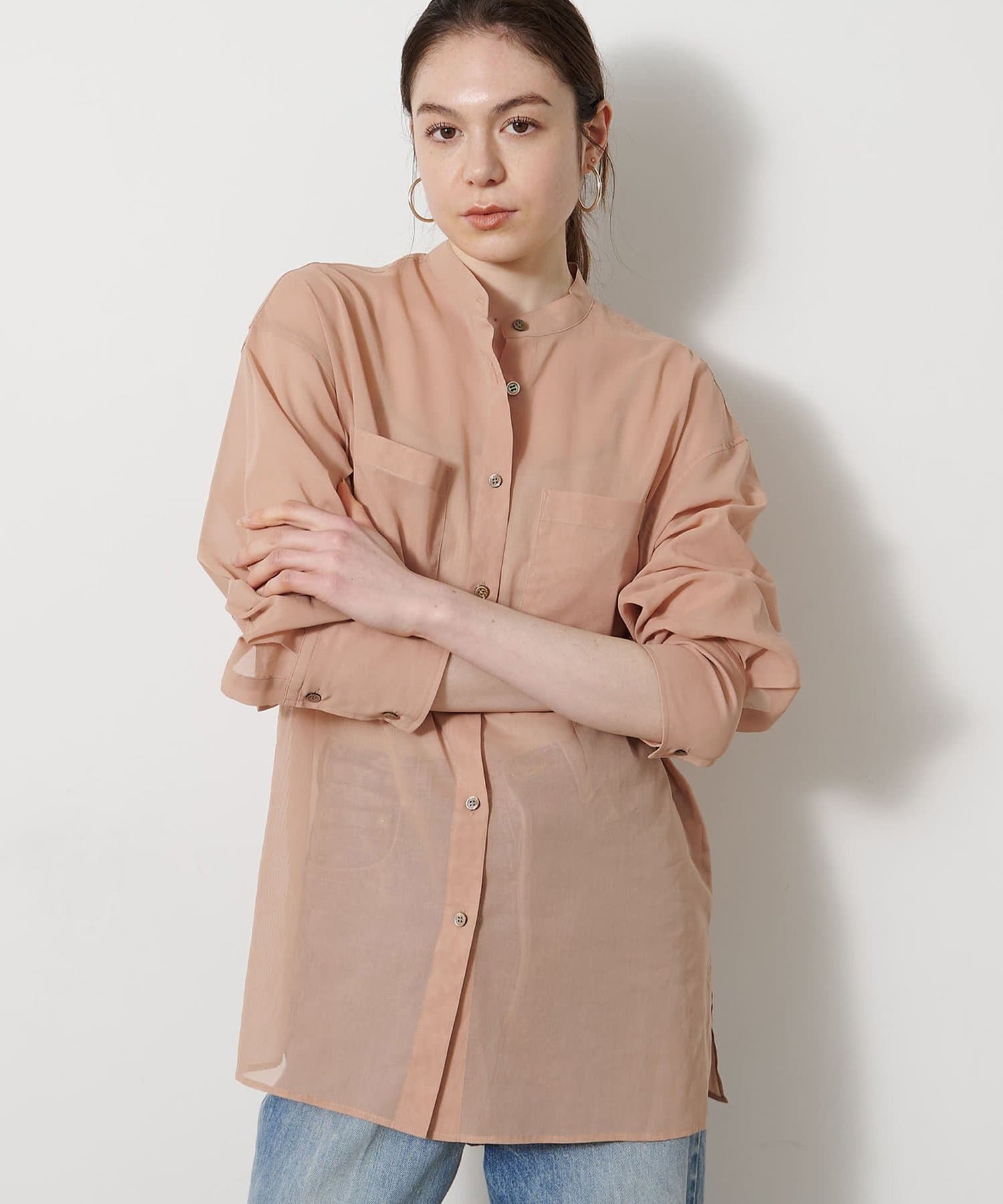 Whim Gazette(ウィム ガゼット) オーガンジーシャツ