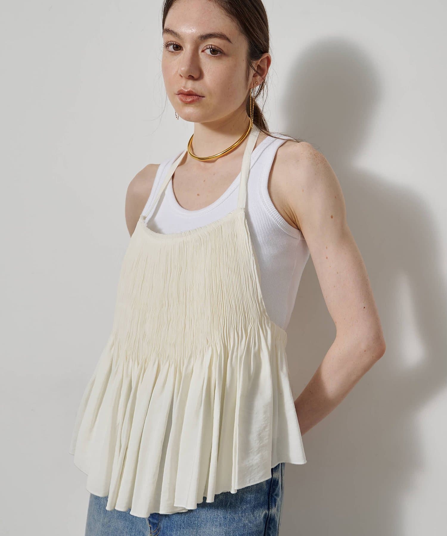 Whim Gazette(ウィム ガゼット) ホルターネックギャザーブラウス