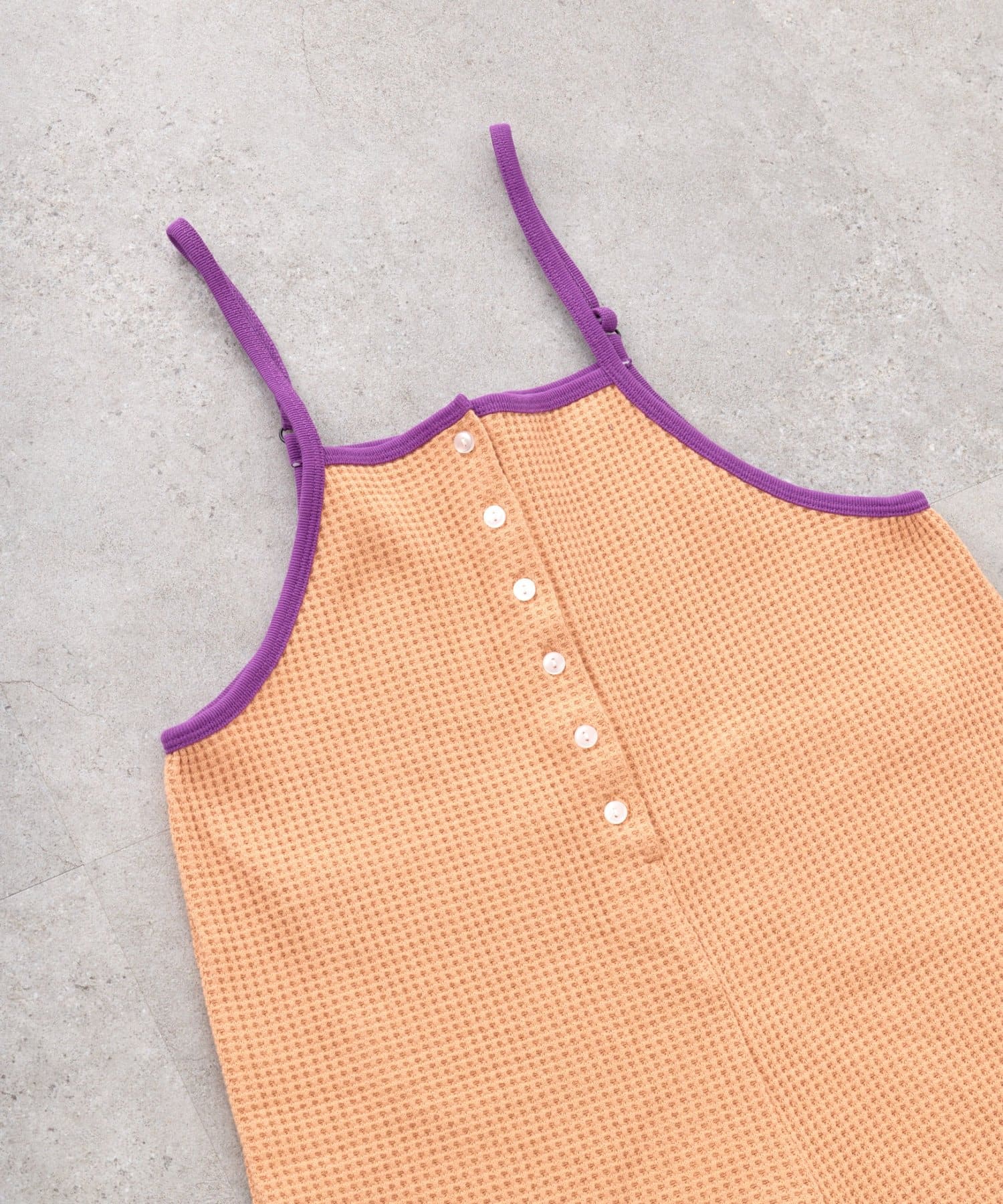 CIAOPANIC TYPY(チャオパニックティピー) 【KIDS】ふんわり快適！《ジュニアサイズあり》配色ワッフルキャミサロペット