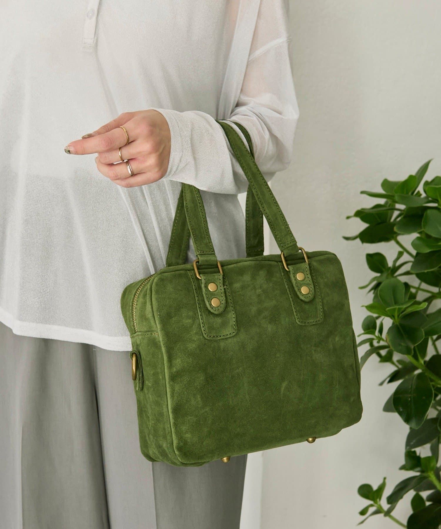 ear PAPILLONNER(イア パピヨネ) 《ear別注》【B#AG(バッグ)】スエードボストンバッグ