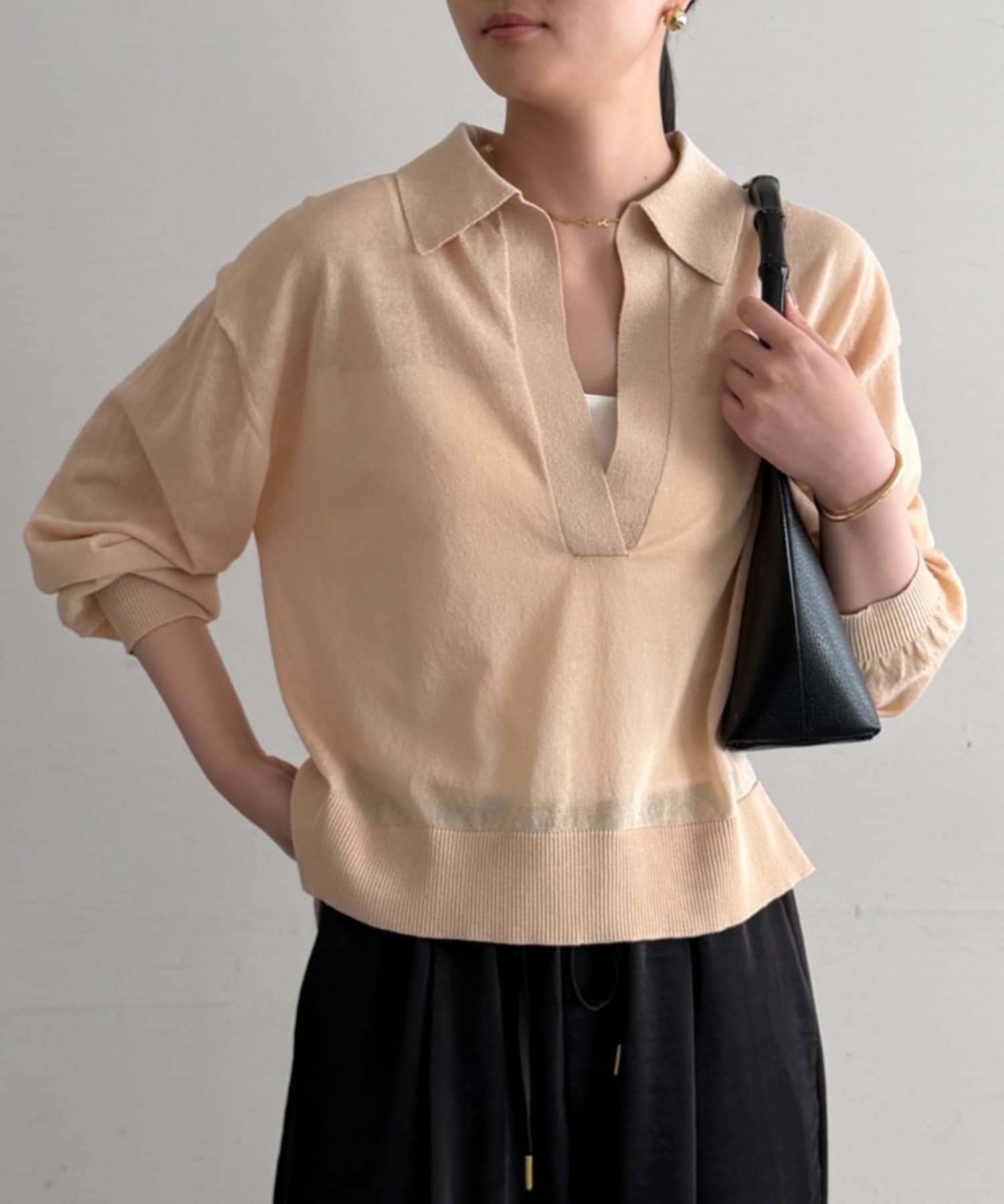 LOUNGEDRESS(ラウンジドレス) スキッパーポロニット