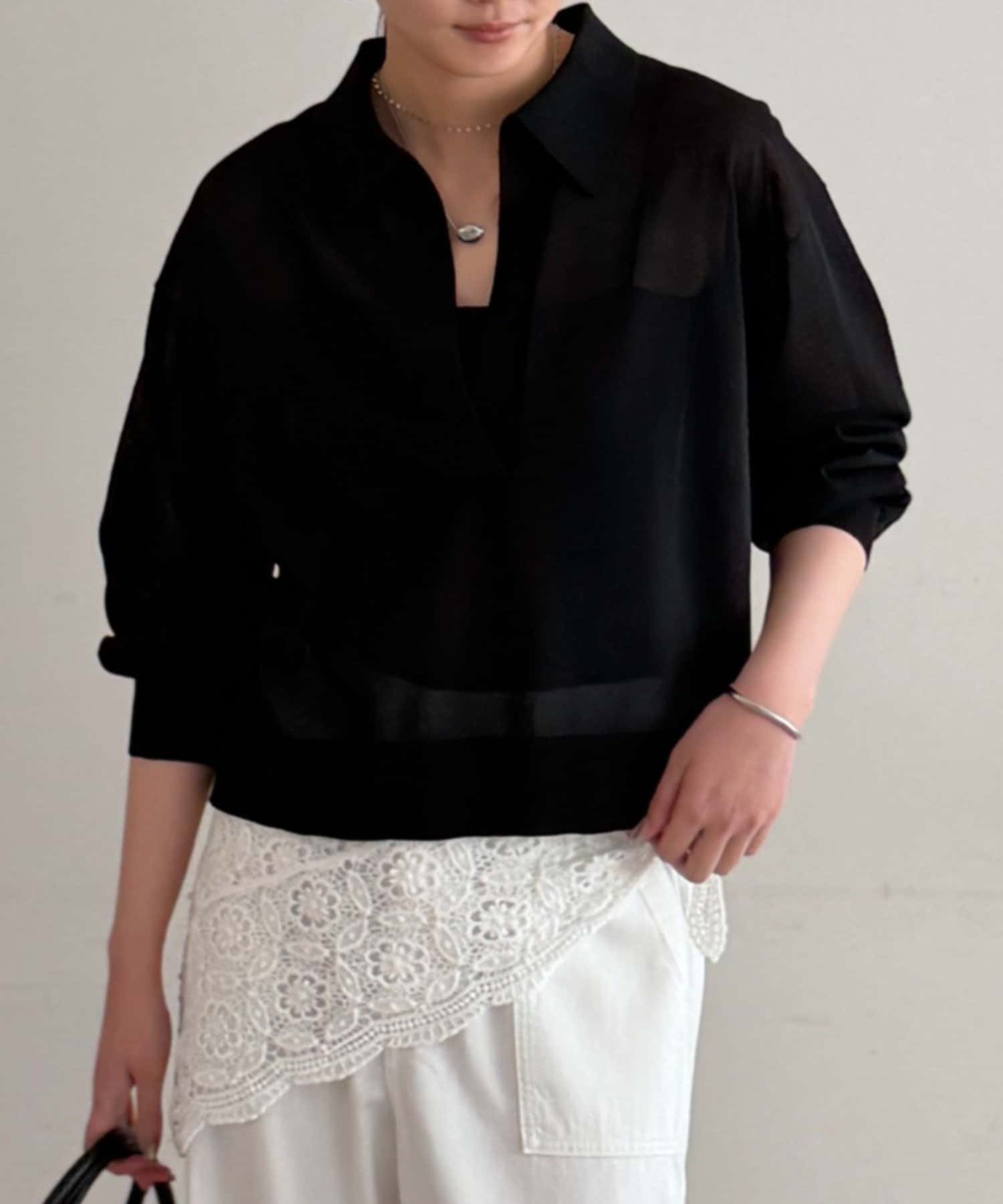 LOUNGEDRESS(ラウンジドレス) スキッパーポロニット