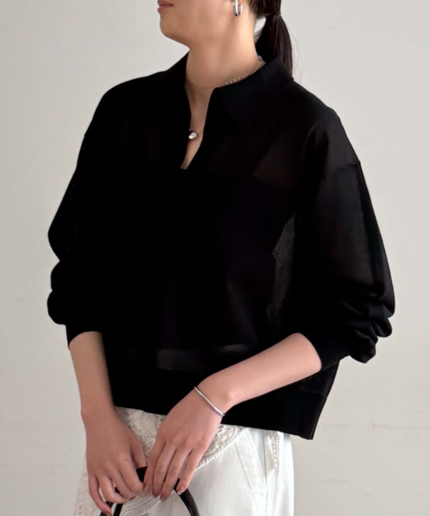 LOUNGEDRESS(ラウンジドレス) スキッパーポロニット