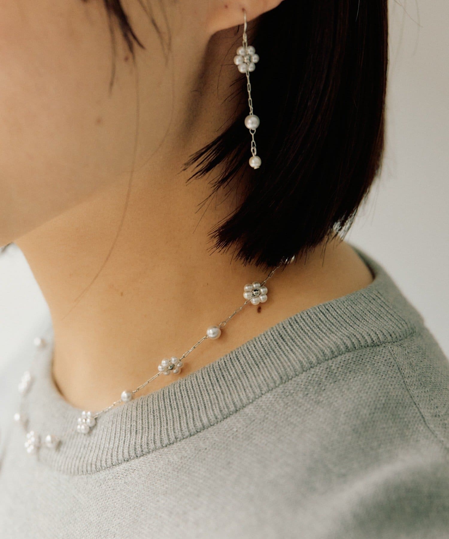 ear PAPILLONNER(イア パピヨネ) フラワーパールネックレス