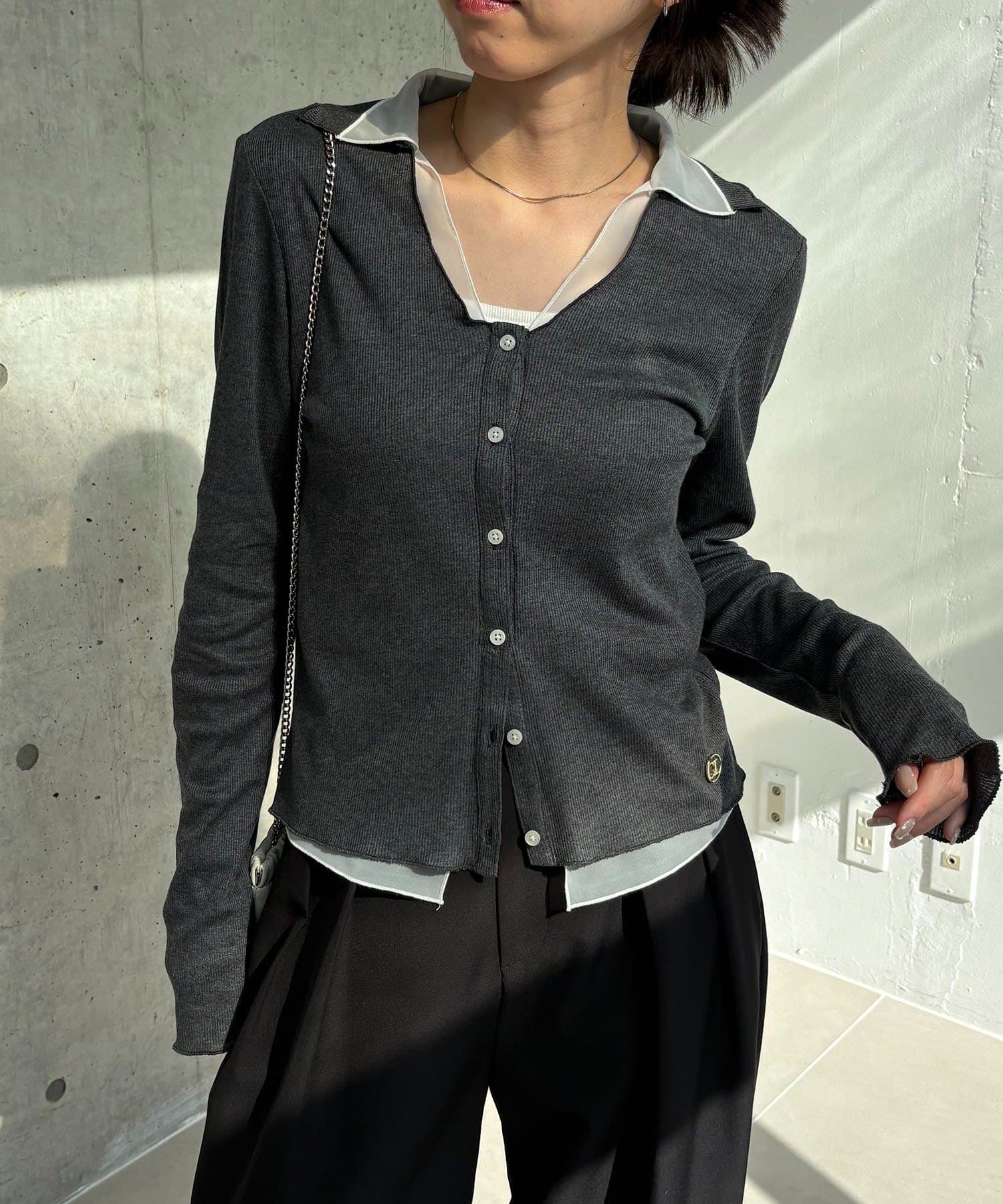 CAPRICIEUX LE'MAGE(カプリシュレマージュ) 【サスティナブル】〈C.L〉シアーレイヤードリブロンT