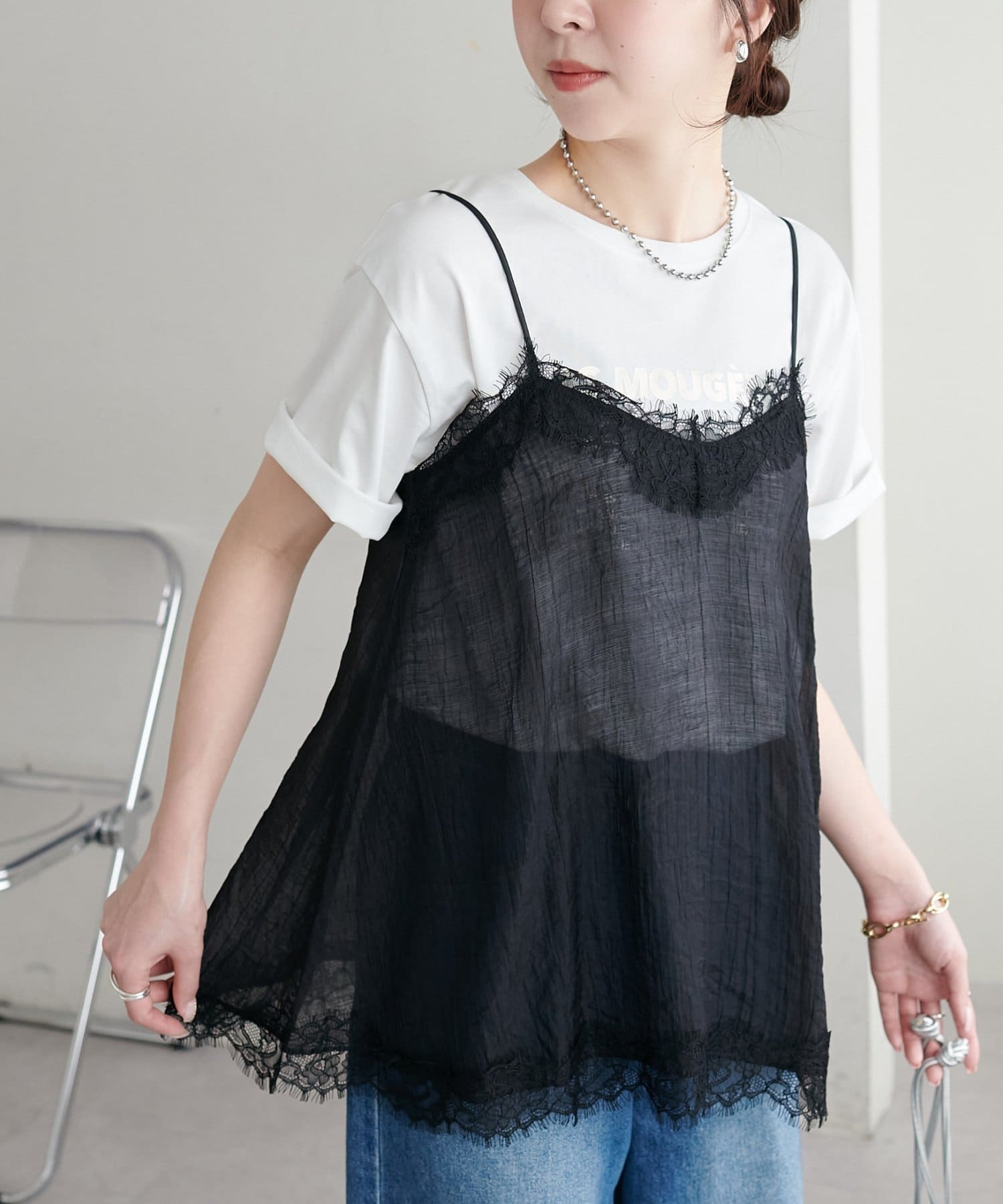 DISCOAT(ディスコート) WEB限定レースシアーキャミソール