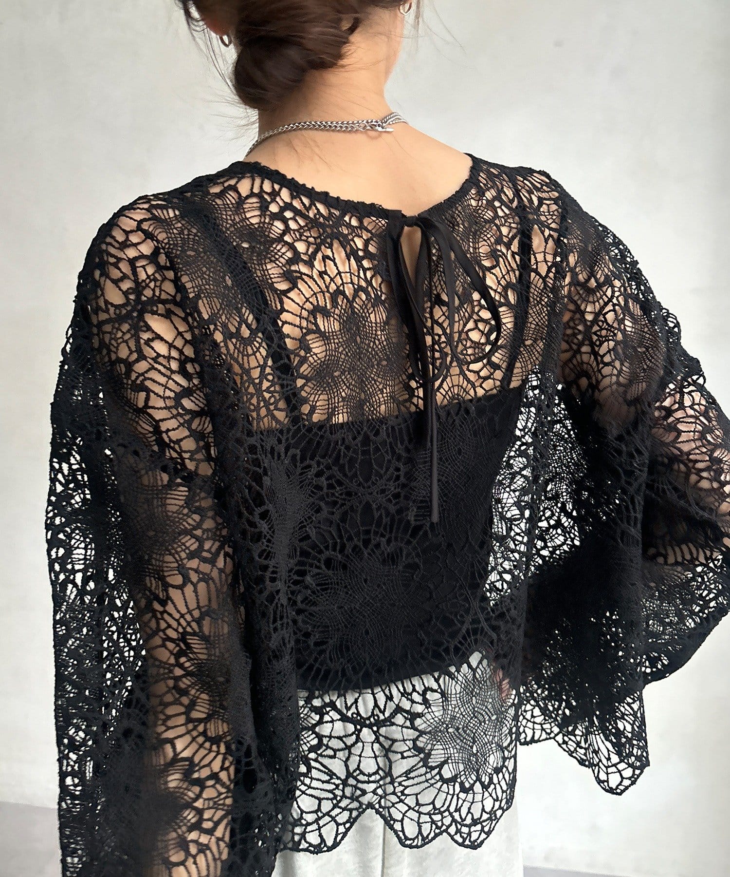 DOUDOU(ドゥドゥ) レーススカラブラウス