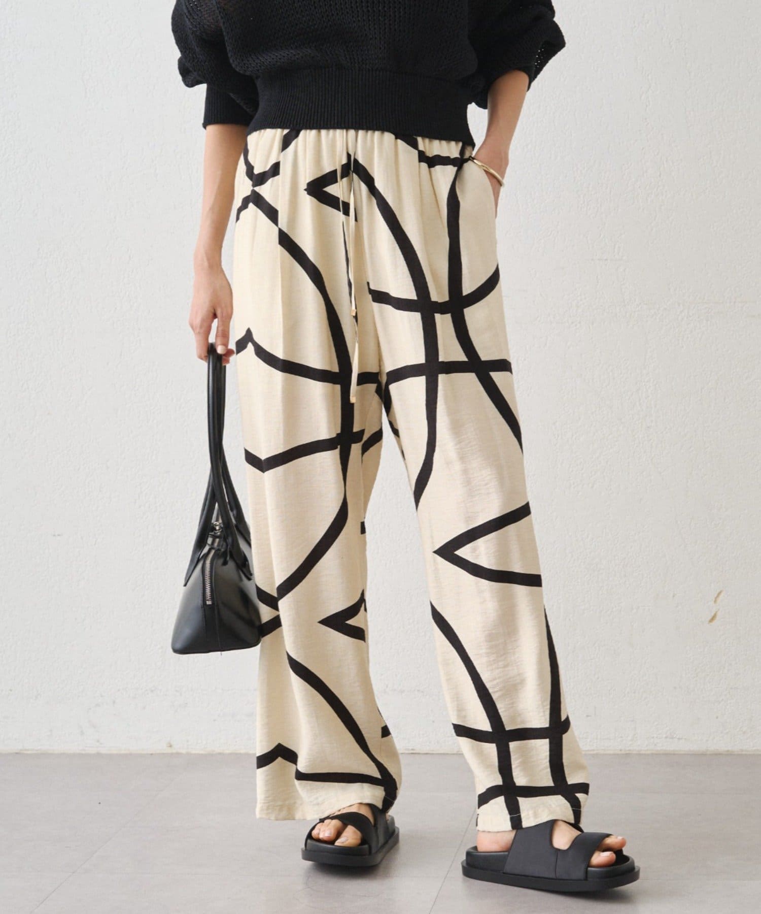 LOUNGEDRESS(ラウンジドレス) ラインプリントイージーパンツ