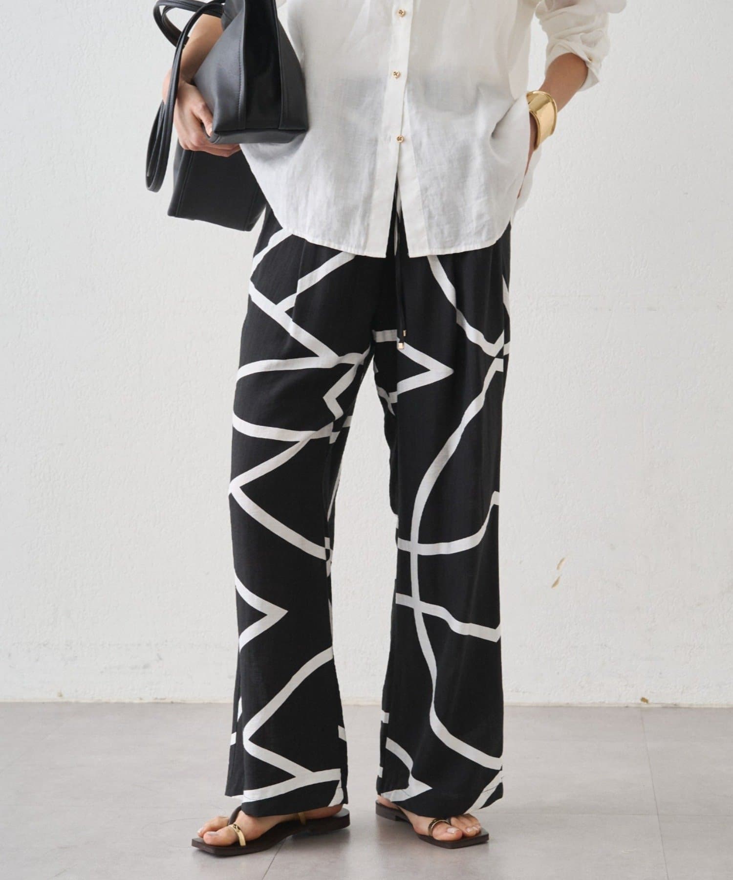 LOUNGEDRESS(ラウンジドレス) ラインプリントイージーパンツ