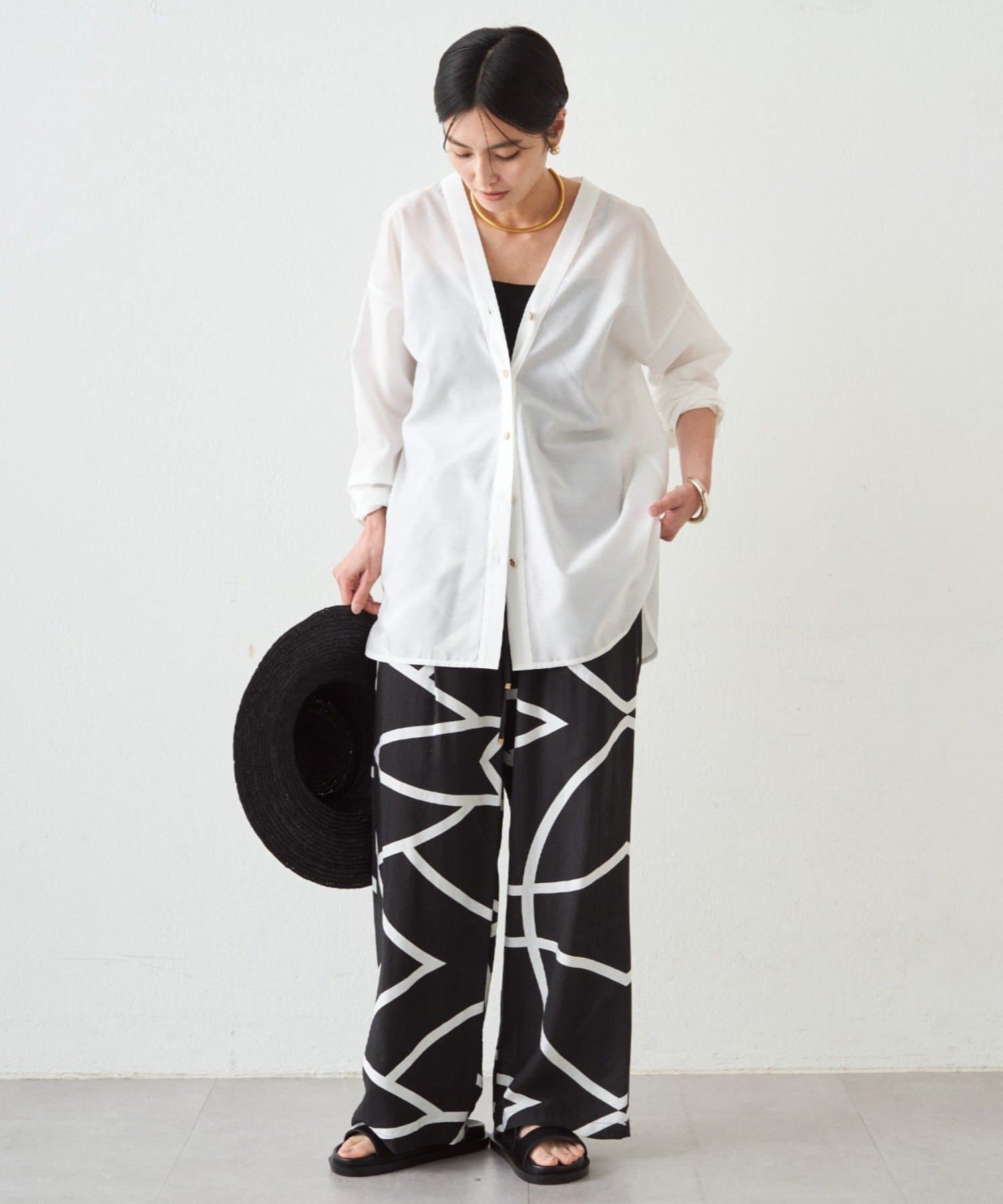 LOUNGEDRESS(ラウンジドレス) ラインプリントイージーパンツ