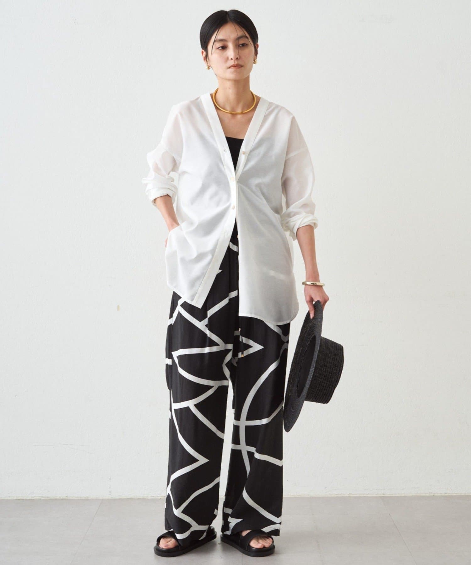 LOUNGEDRESS(ラウンジドレス) ラインプリントイージーパンツ