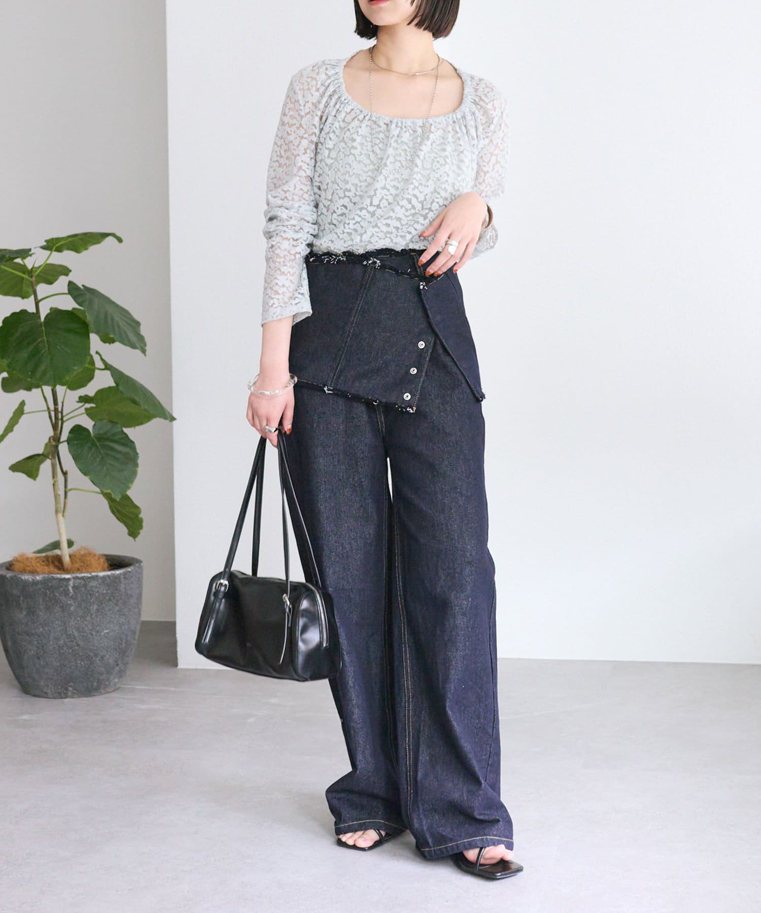 OUTLET(アウトレット) 【mystic】シアーチョーカーリボンロンT