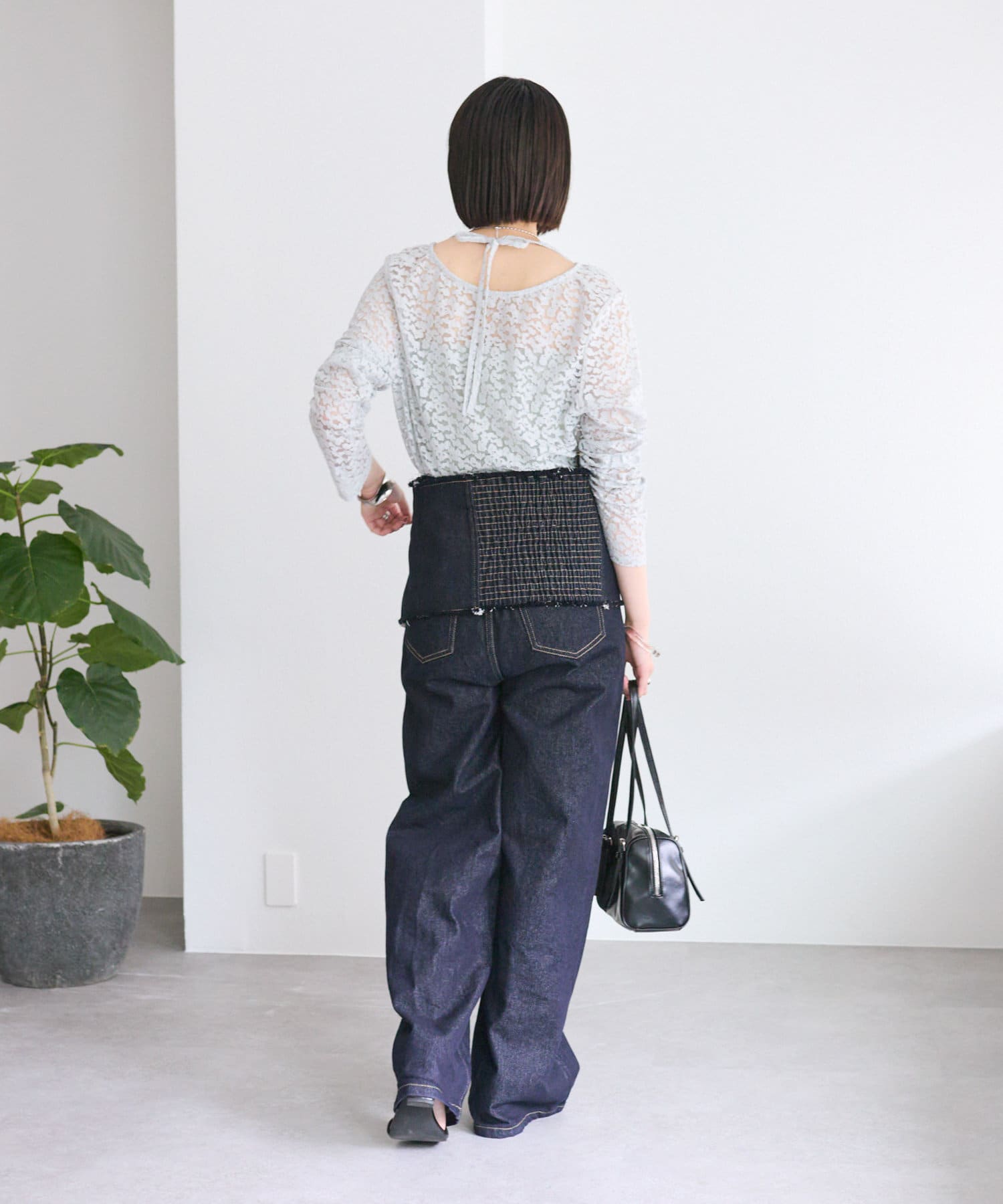 OUTLET(アウトレット) 【mystic】シアーチョーカーリボンロンT