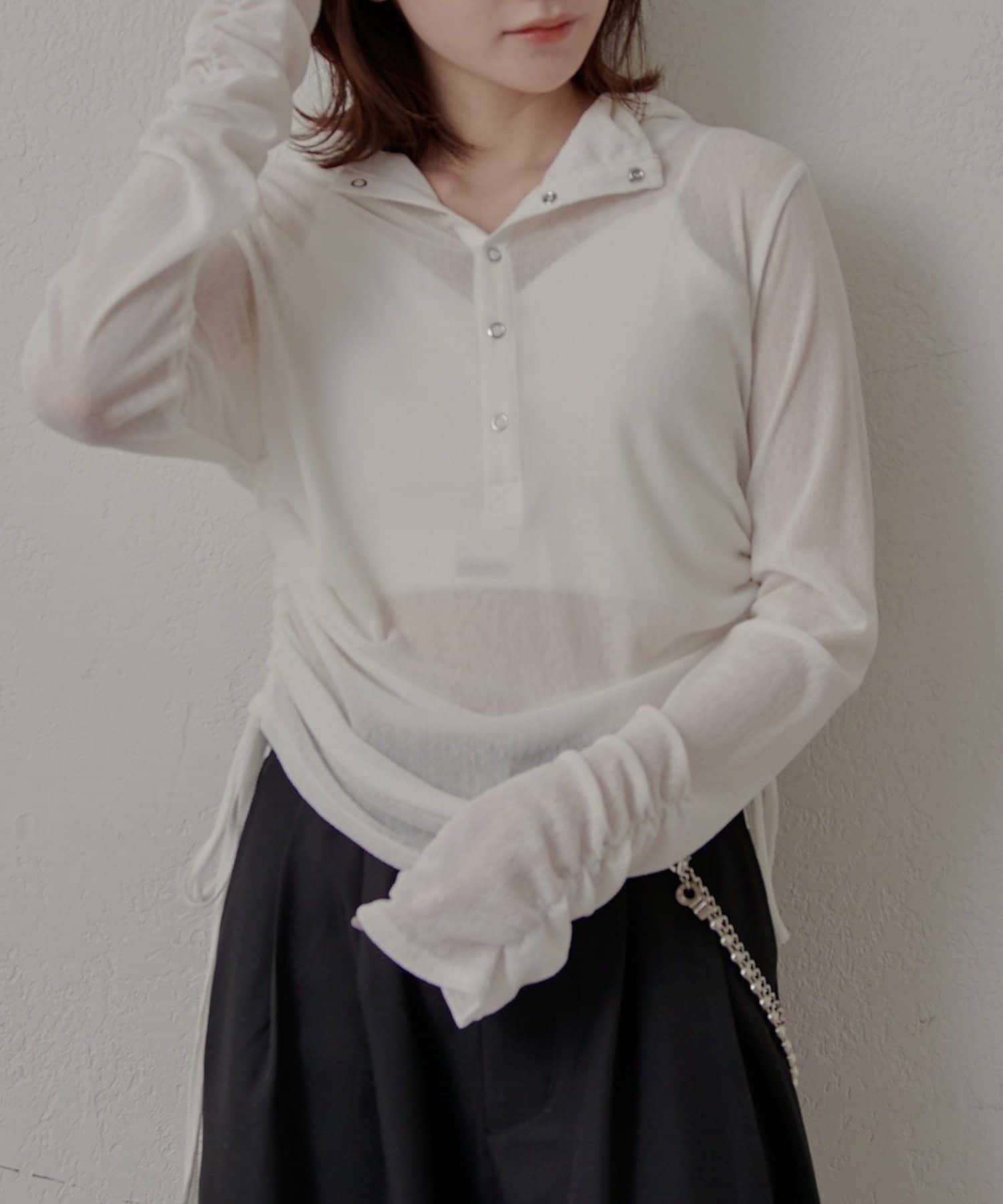 mline(エムライン) [mline]ギャザー フーディー