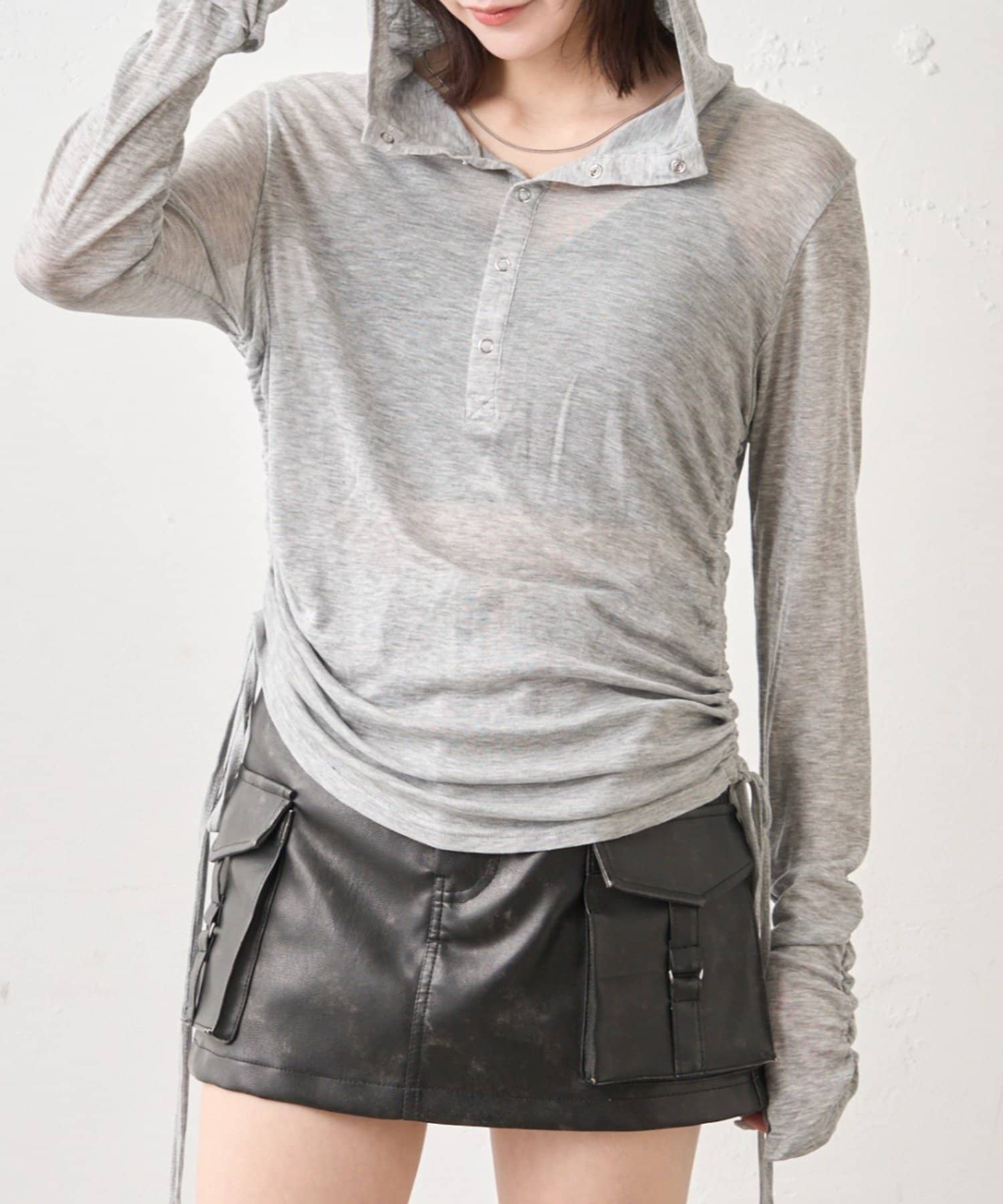 mline(エムライン) [mline]ギャザー フーディー