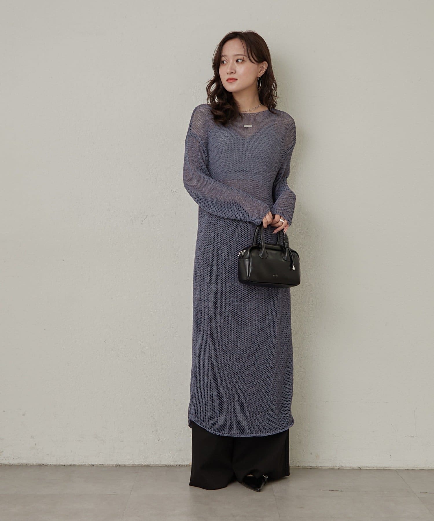 mline(エムライン) [mline]シアー ニットワンピース